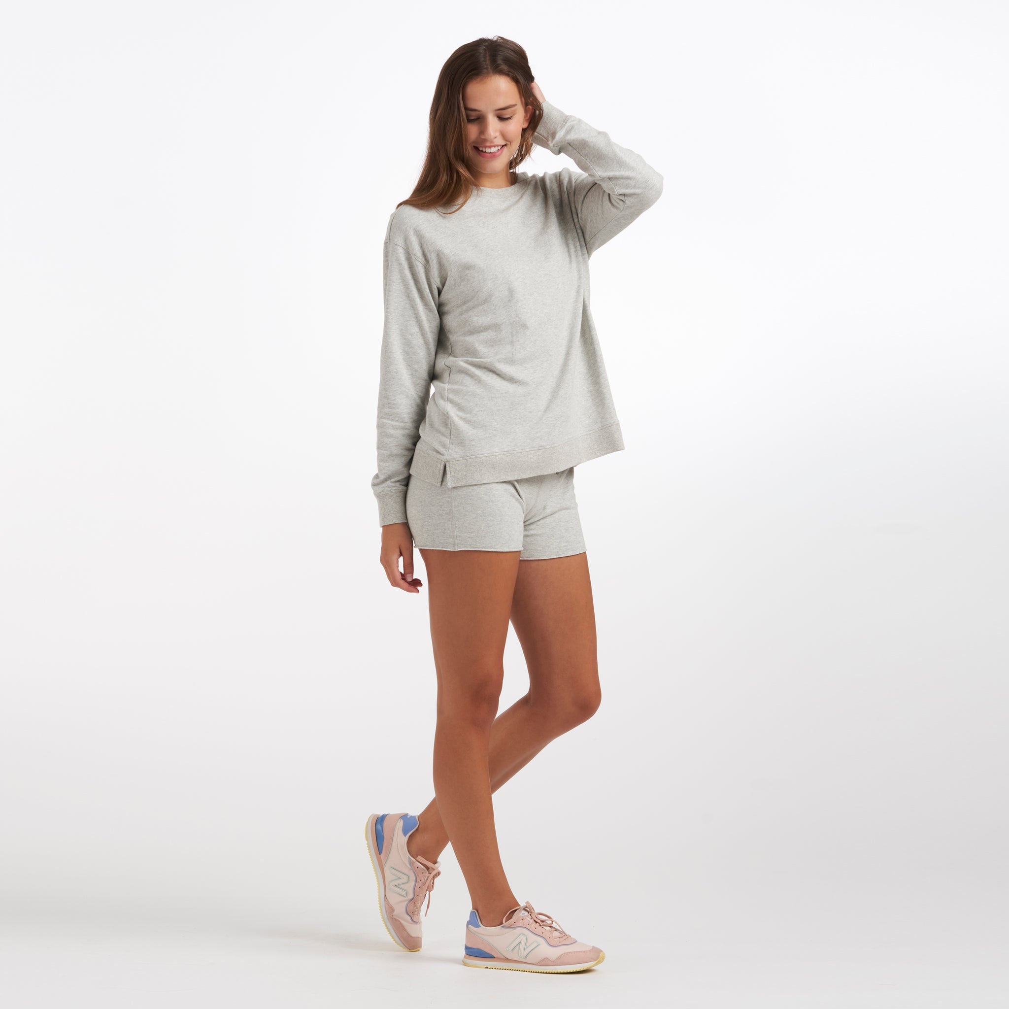 Laguna Oversized Crew | Light Heather Grey