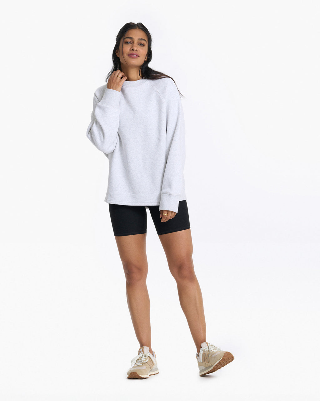 Restore Oversized Crew | Pale Grey Heather