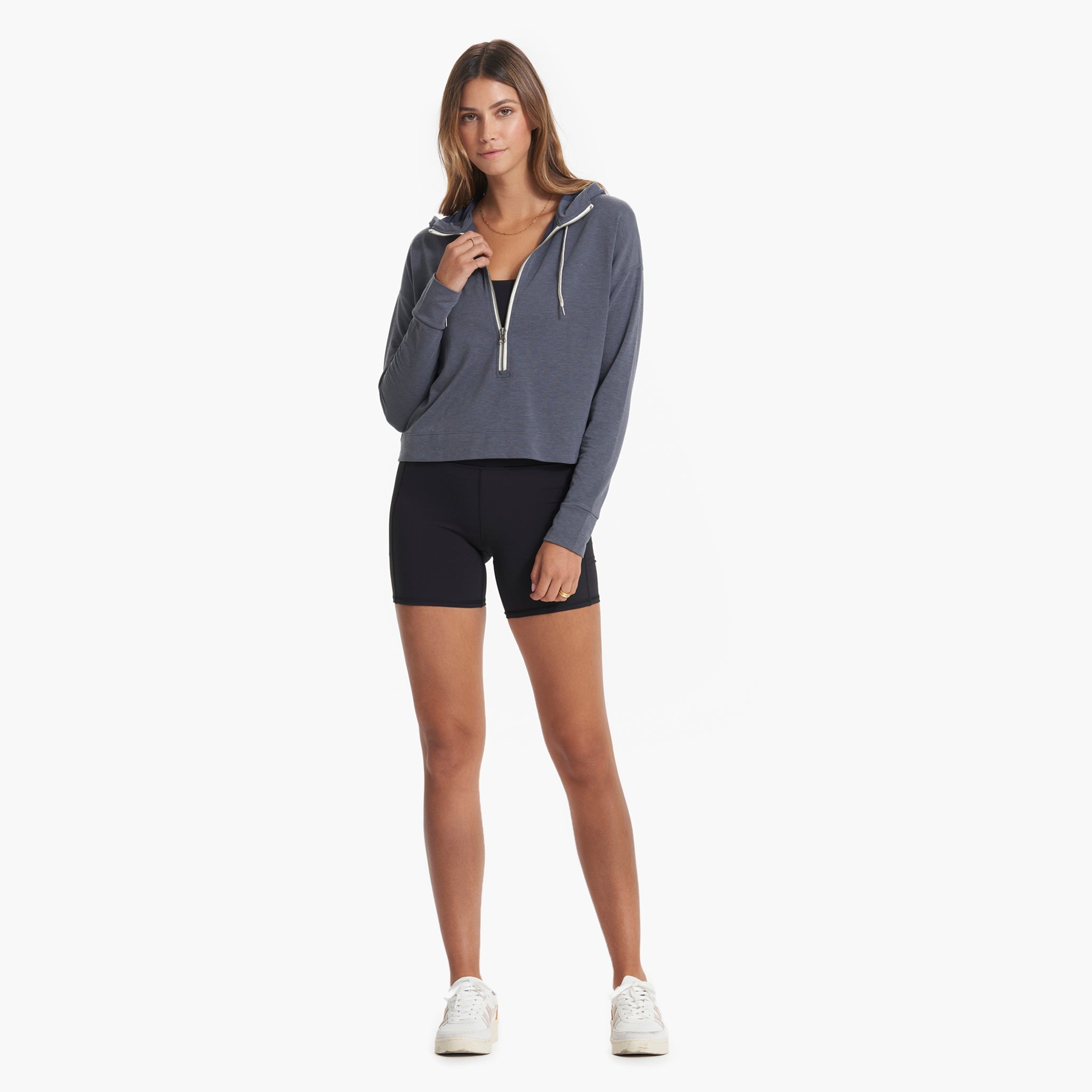 Vista Half Zip Hoodie | Azure Heather