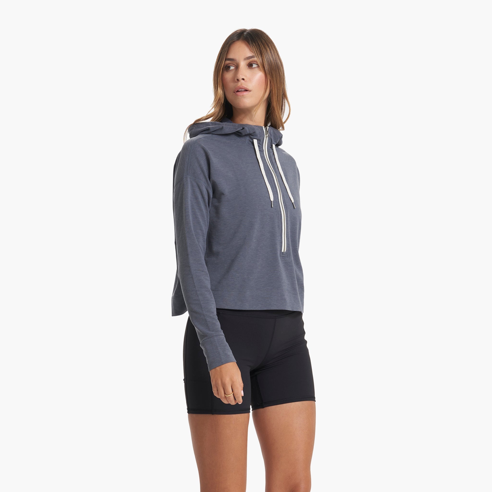 Vista Half Zip Hoodie | Azure Heather