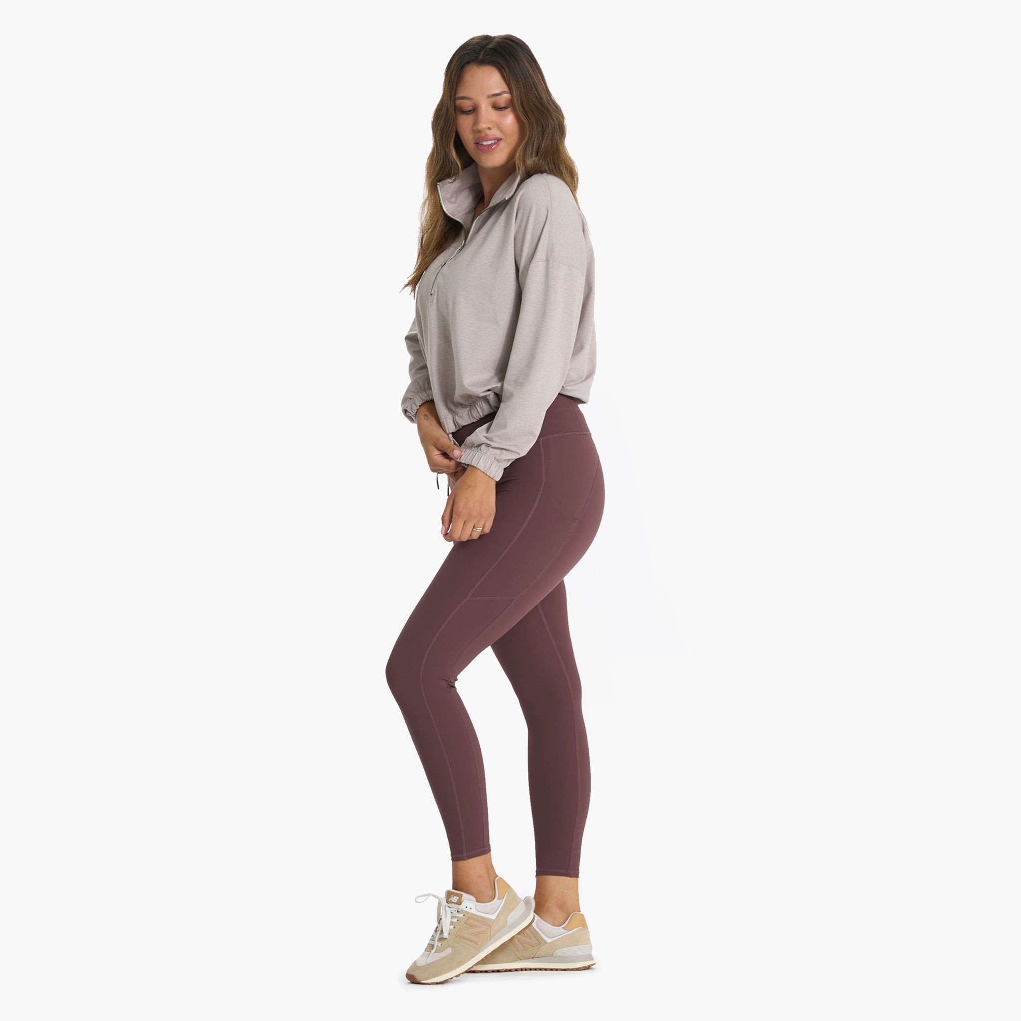 Halo Relaxed Half Zip | Oyster Heather