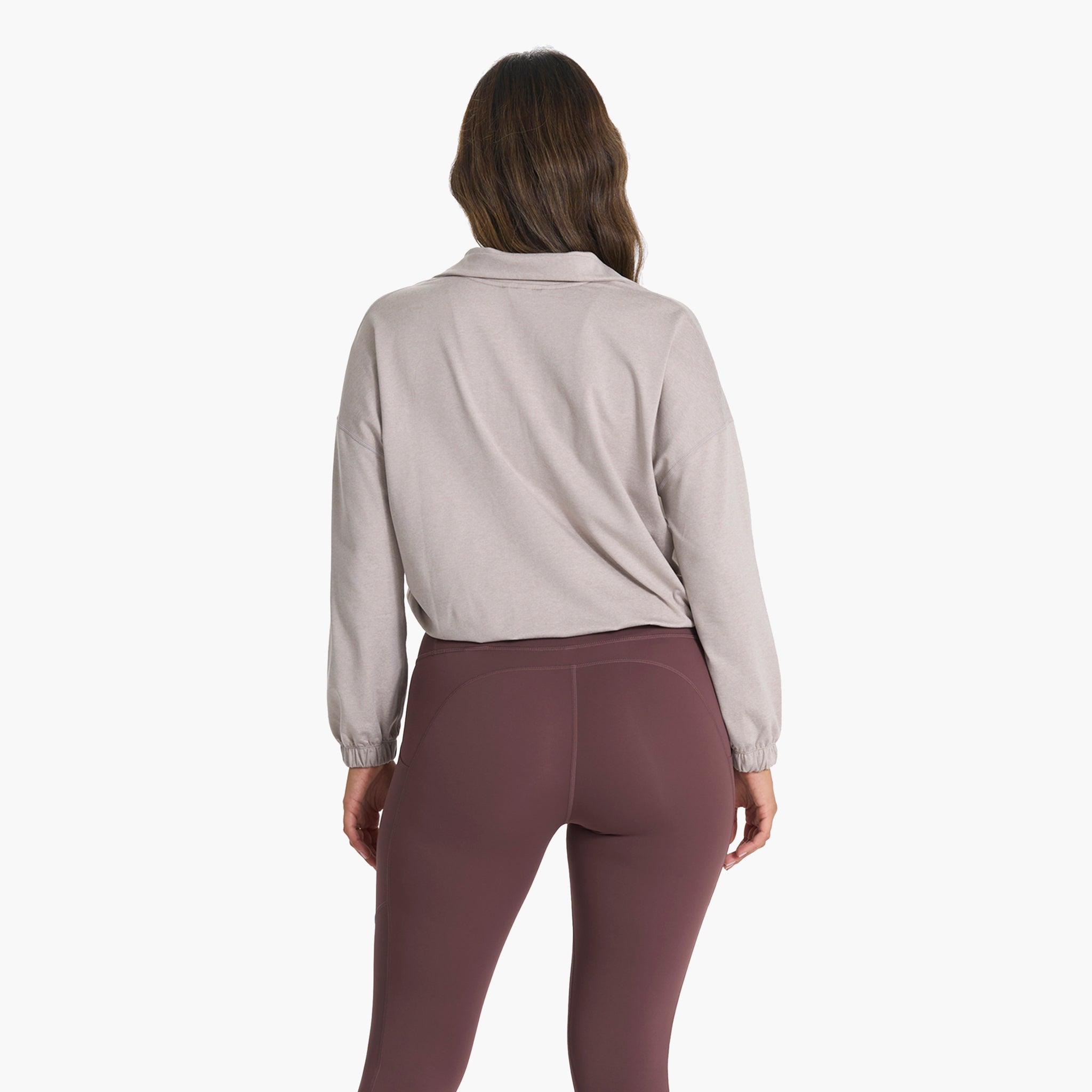 Halo Relaxed Half Zip | Oyster Heather