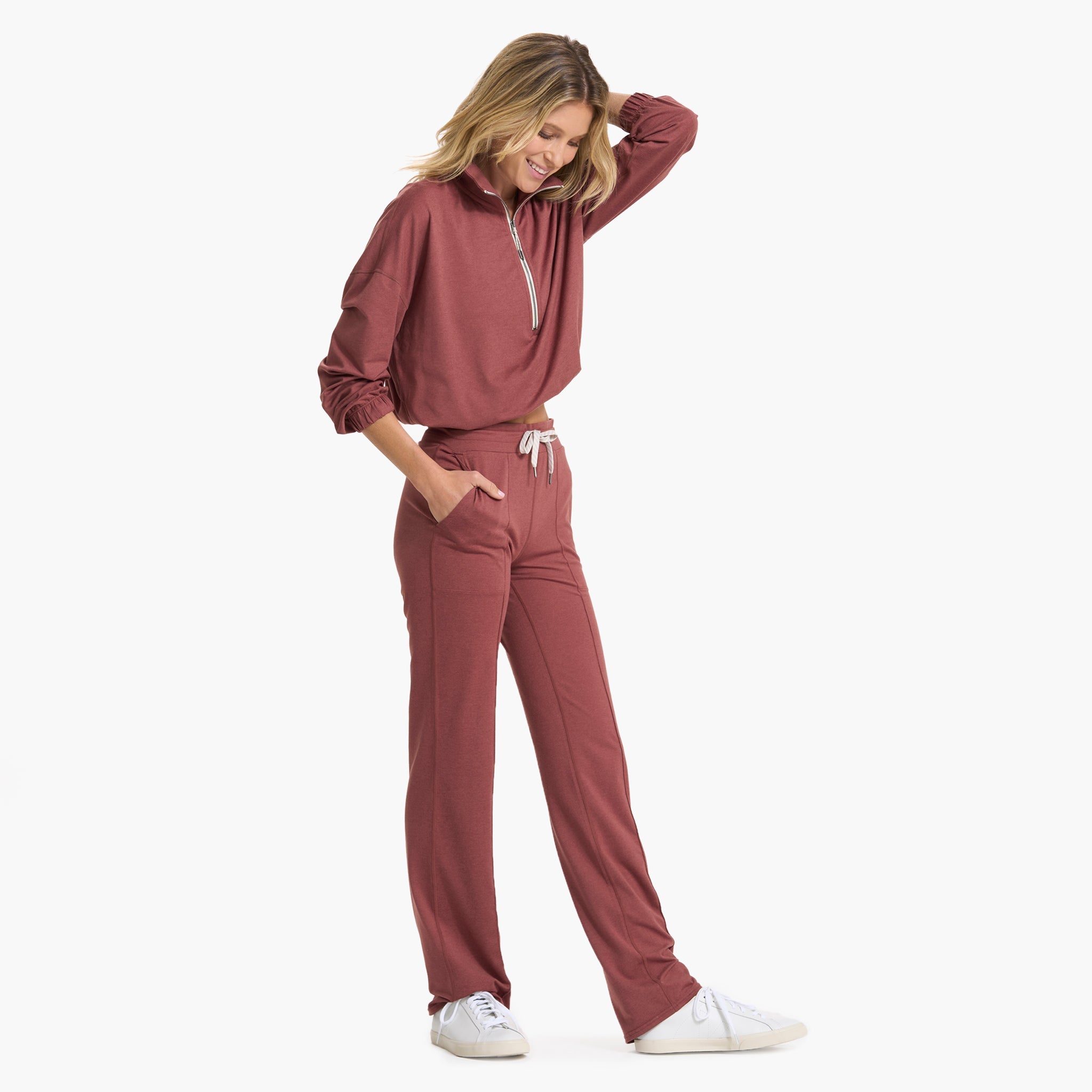 Halo Relaxed Half Zip | Rosewood Heather