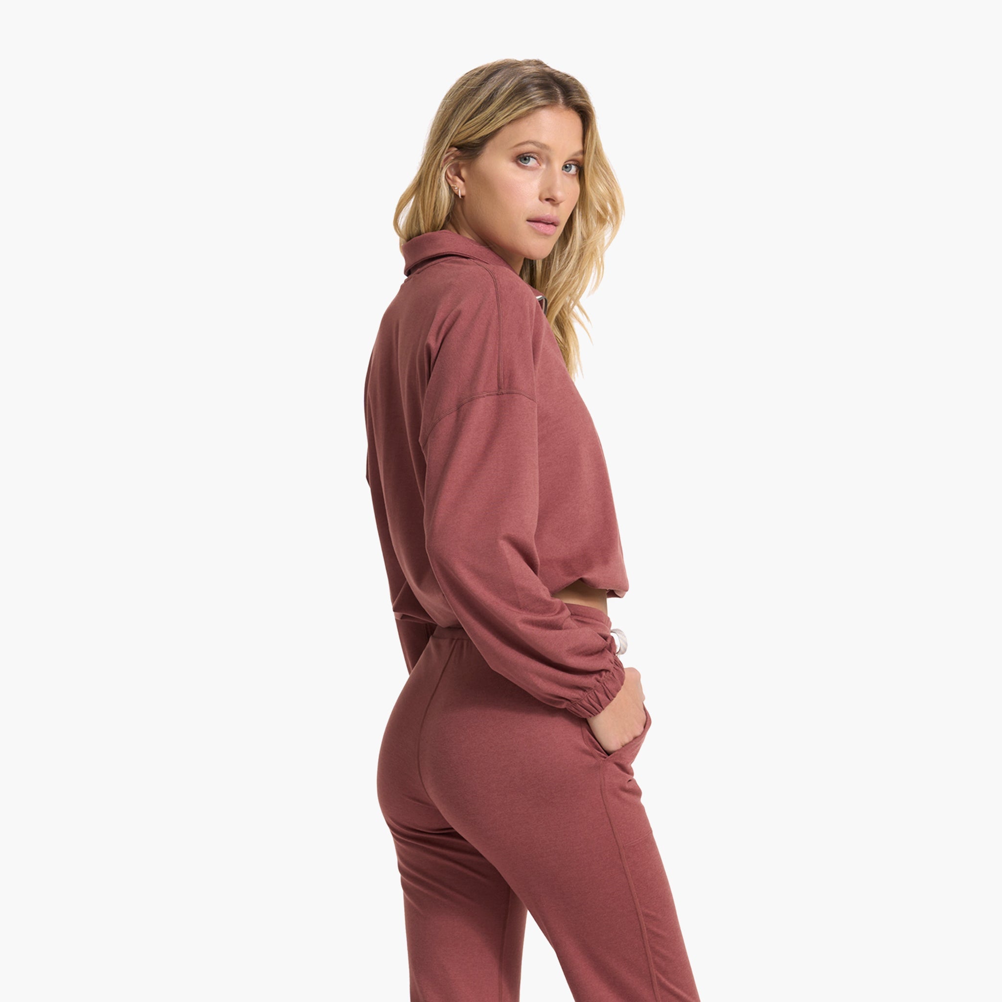 Halo Relaxed Half Zip | Rosewood Heather