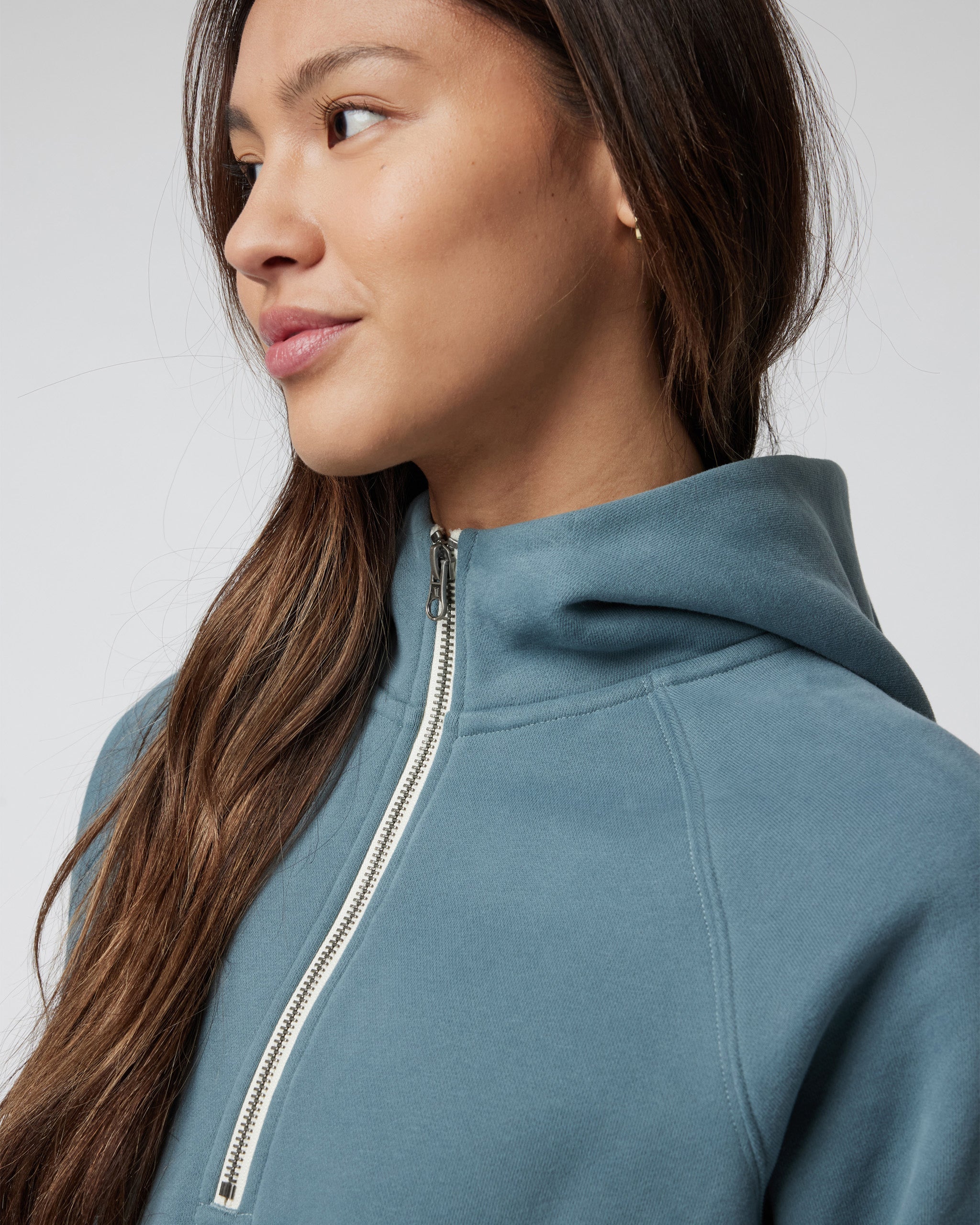 Restore Half Zip Hoodie | Smoke Blue