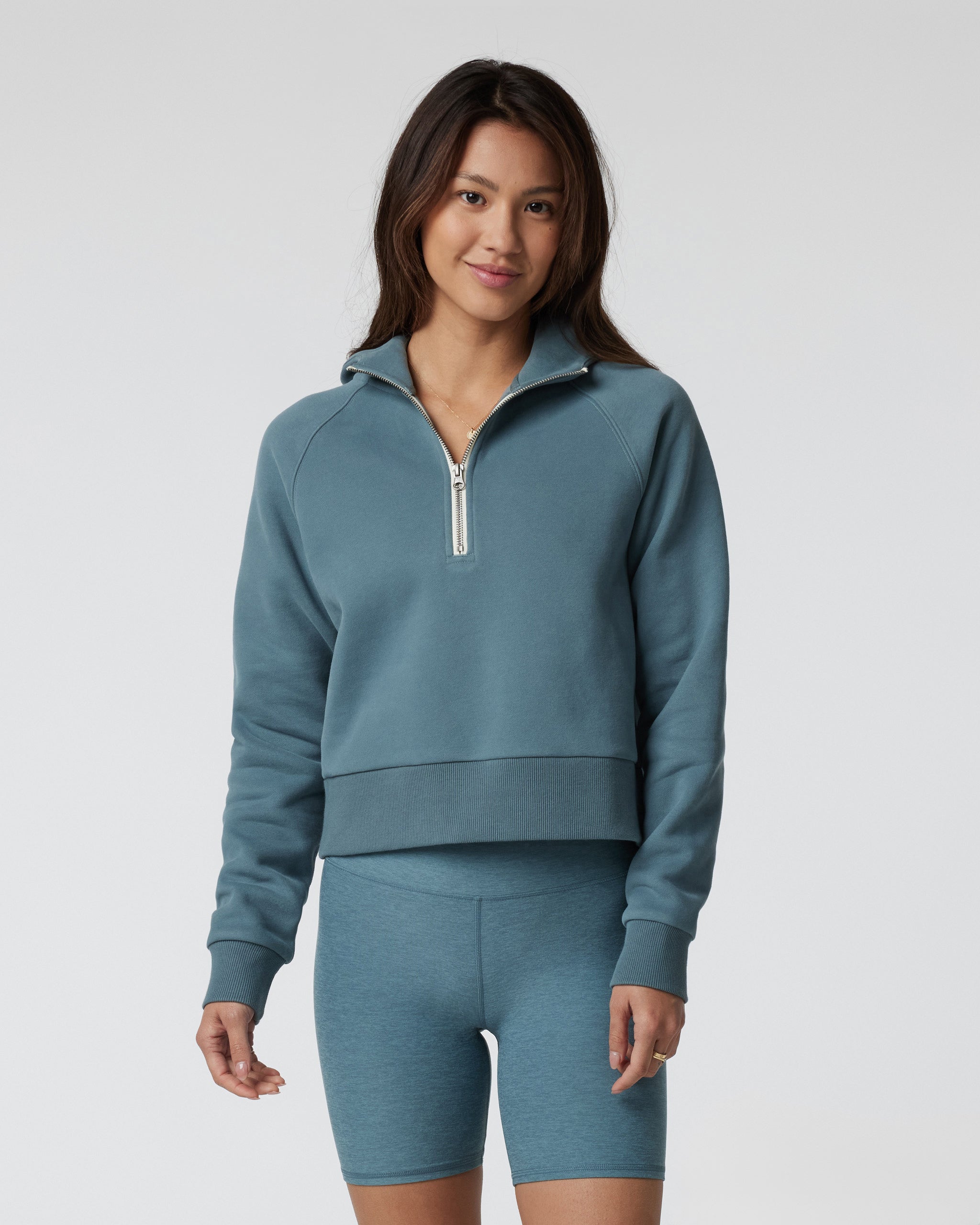 Restore Half Zip Hoodie | Smoke Blue