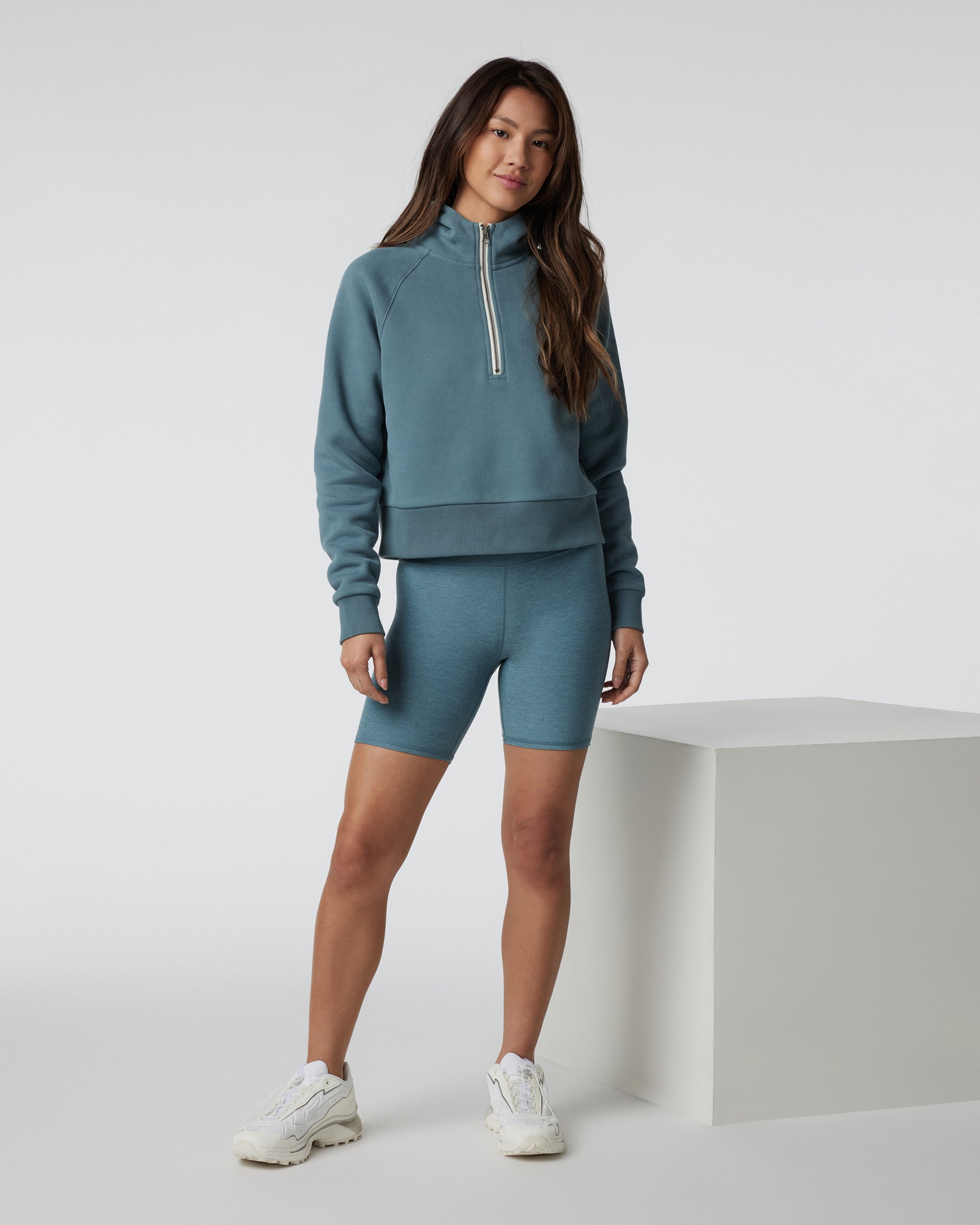 Restore Half Zip Hoodie | Smoke Blue