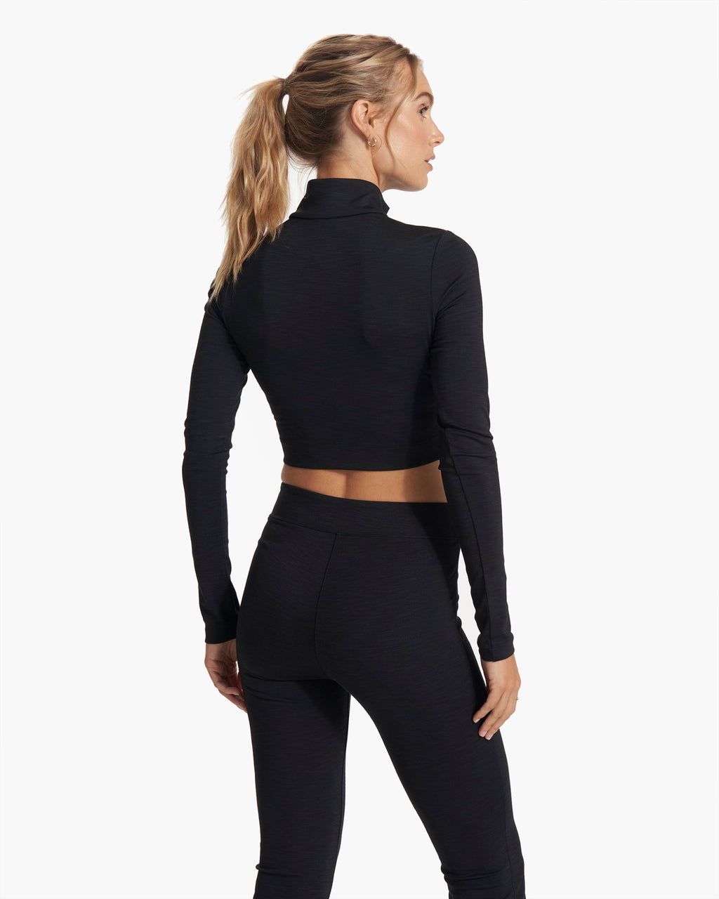 Lux Rib Half Zip | Black