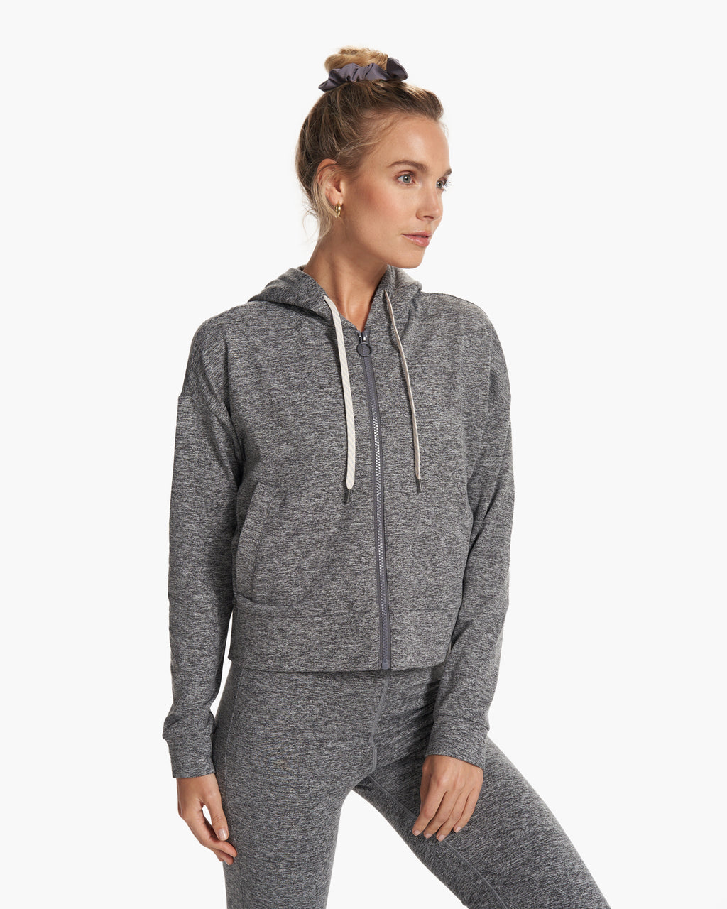 Granite Cropped Hoodie | Heather Grey