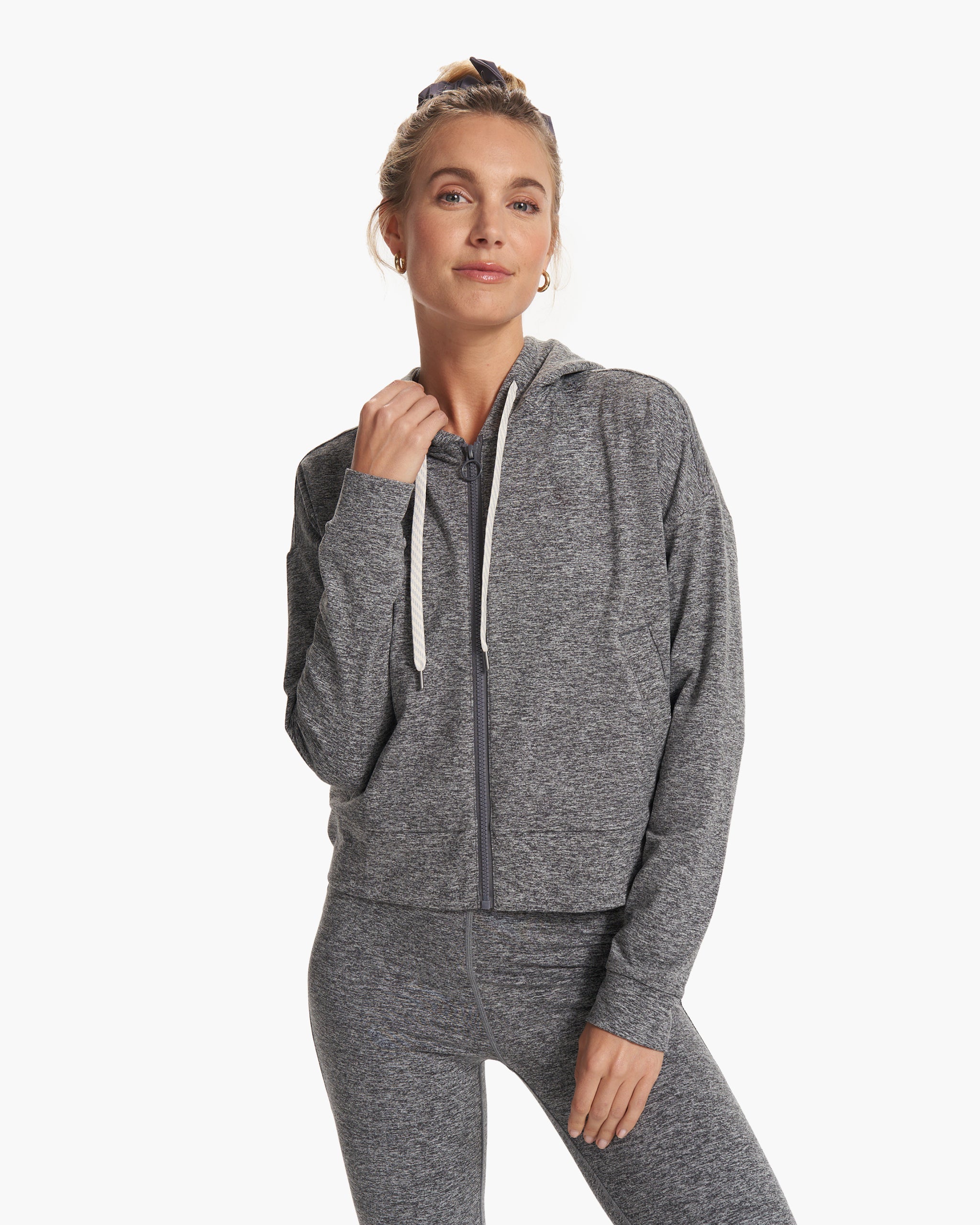 Granite Cropped Hoodie | Heather Grey