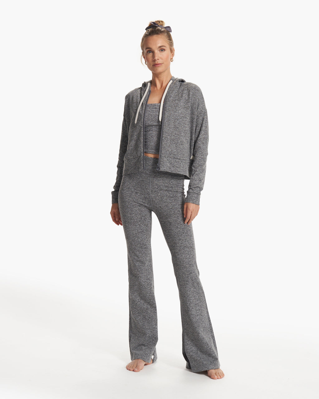 Granite Cropped Hoodie | Heather Grey