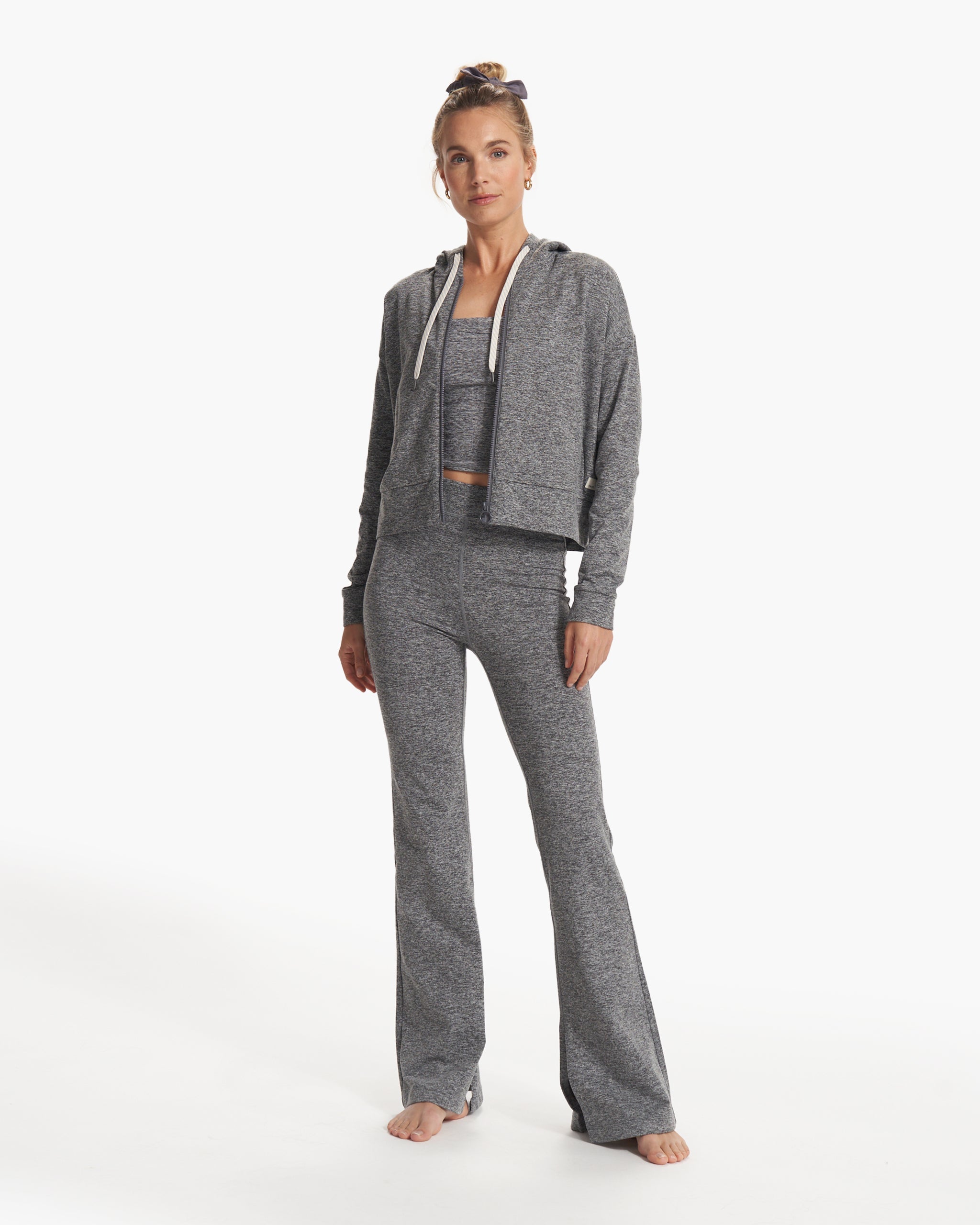 Granite Cropped Hoodie | Heather Grey