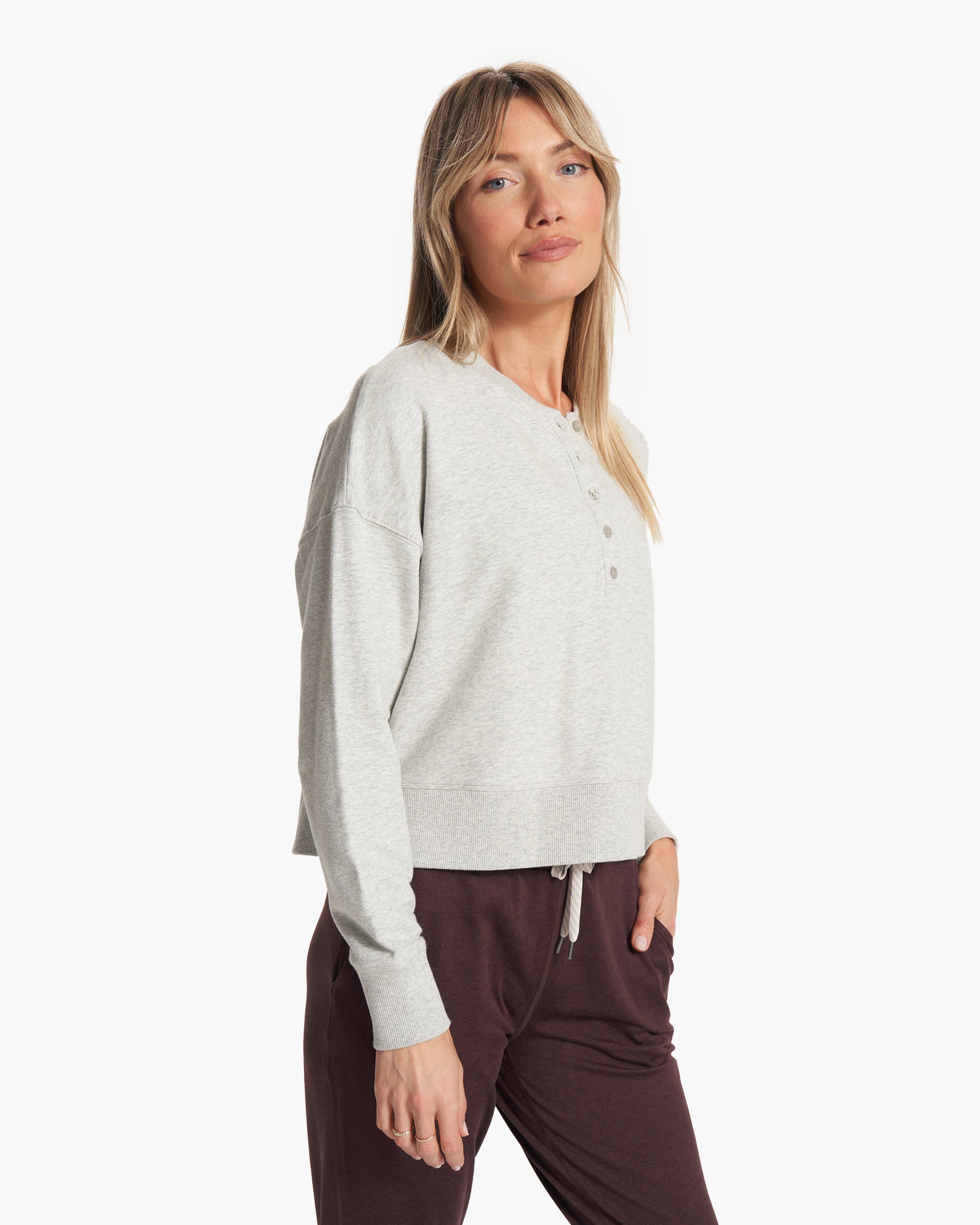 Laguna Henley | Light Heather Grey