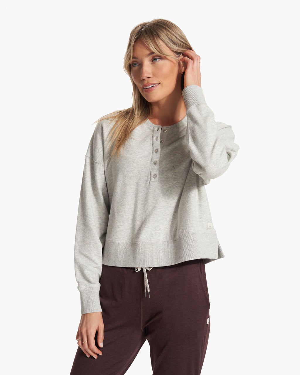 Laguna Henley | Light Heather Grey