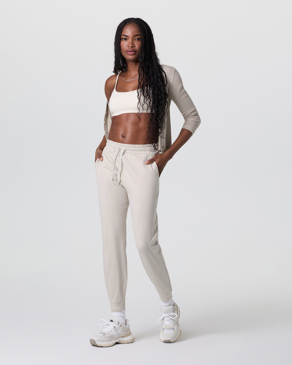 Performance Jogger - Long | Ecru Heather