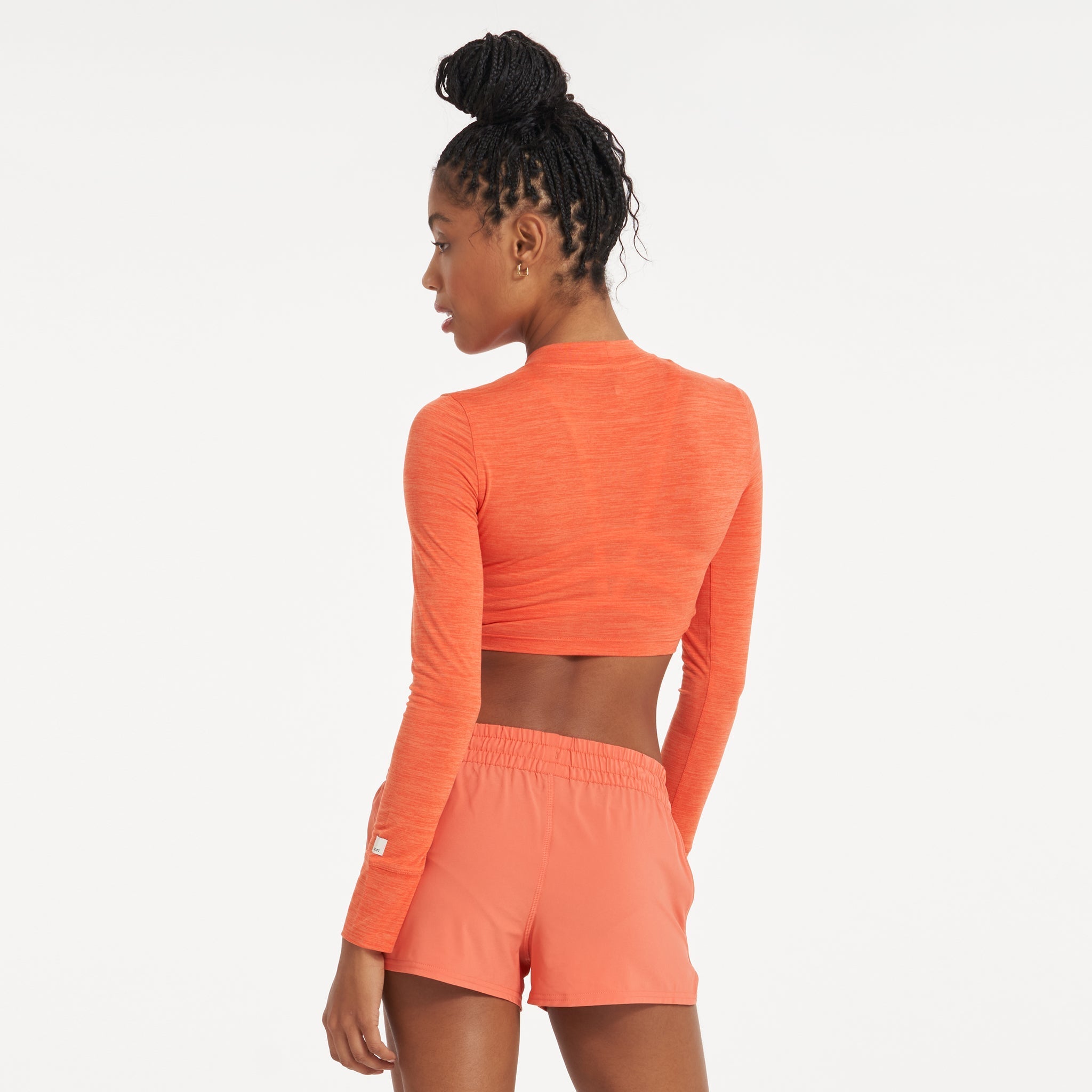 Long-Sleeve Lux Crop Tee | Grapefruit Heather
