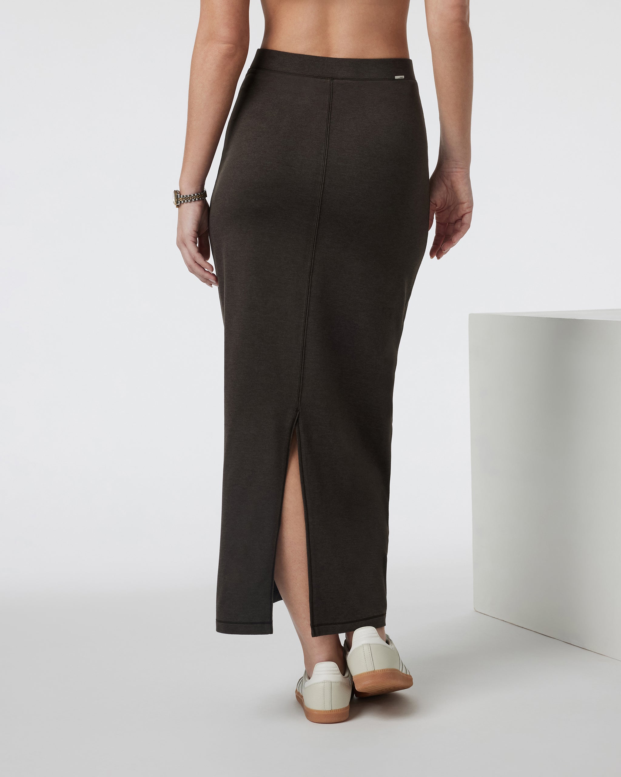 Halo Column Skirt | Dark Java Heather