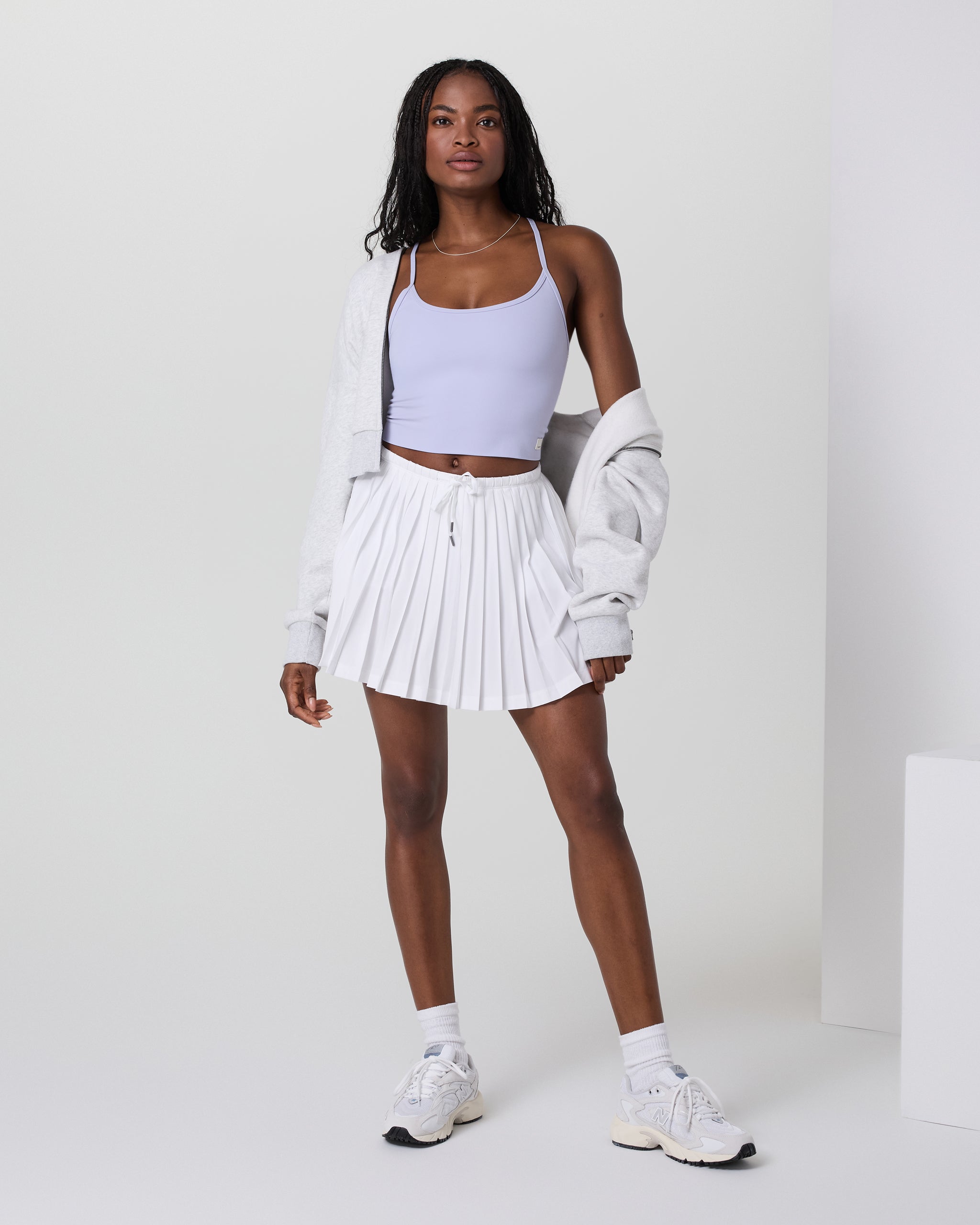 Clementine Pleated Skirt 15" | White