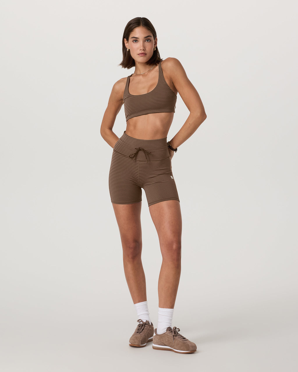 Stripe Daily Short | Espresso Stripe