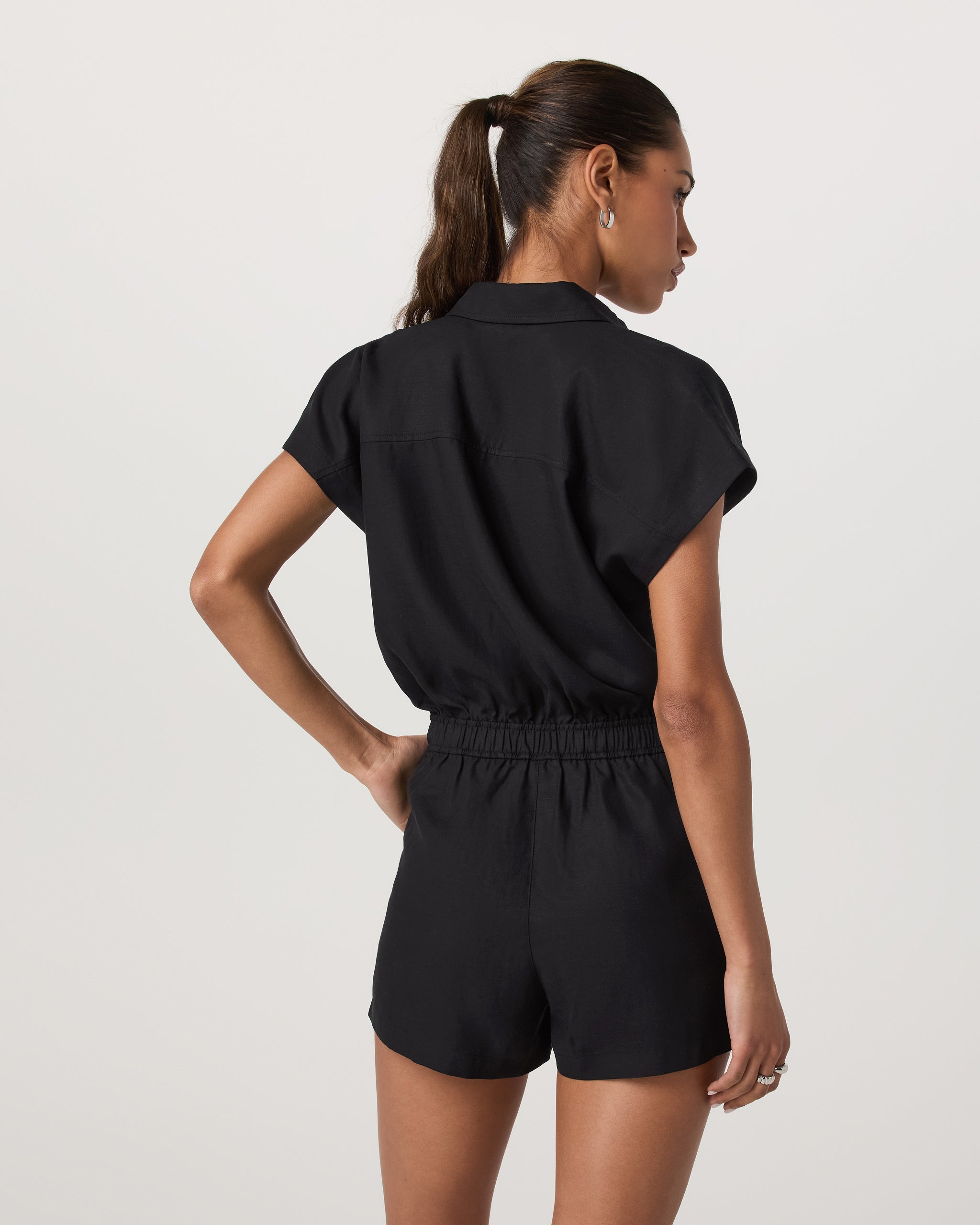Trestles Twill Romper | Black