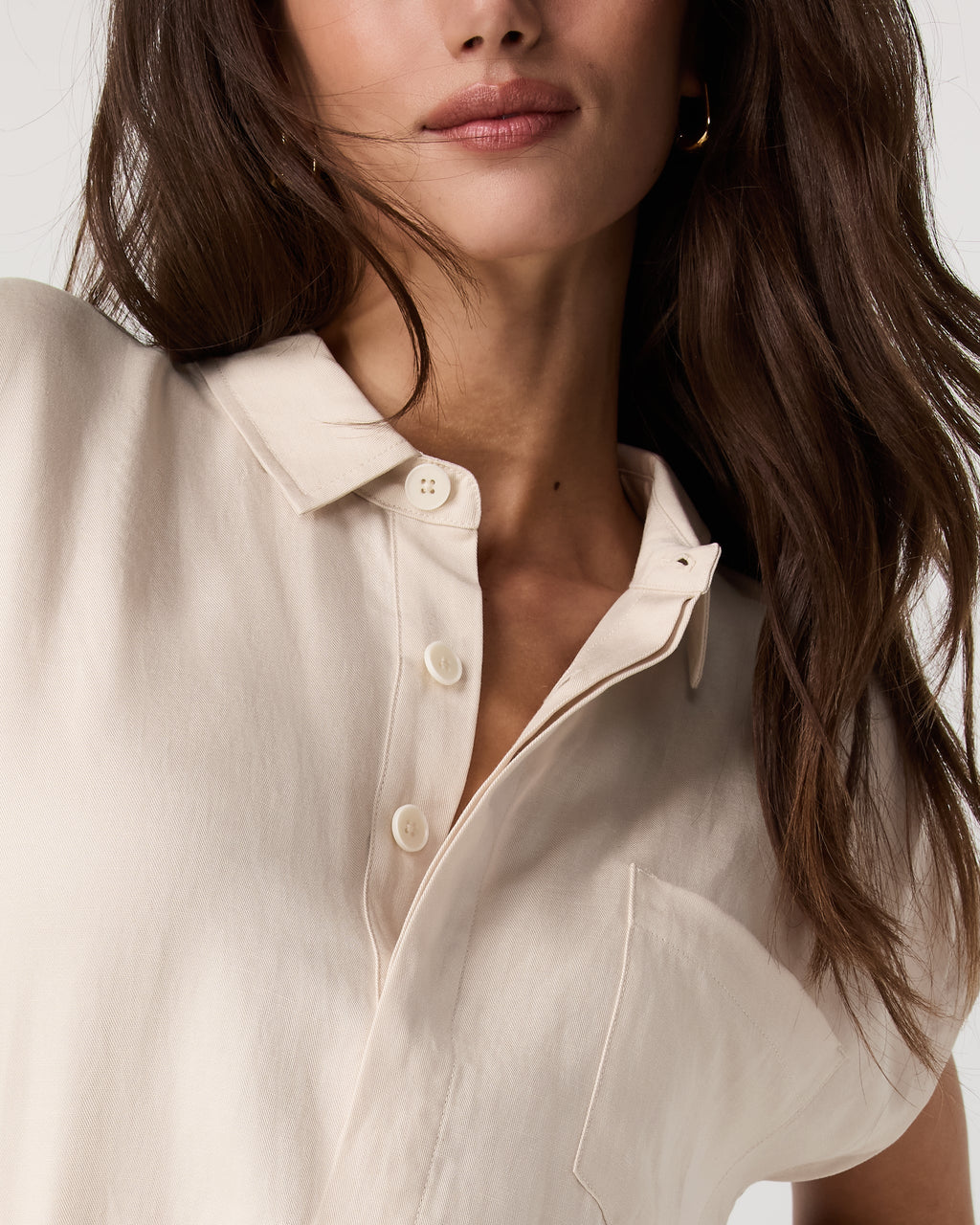 Trestles Twill Romper | Sand Dollar