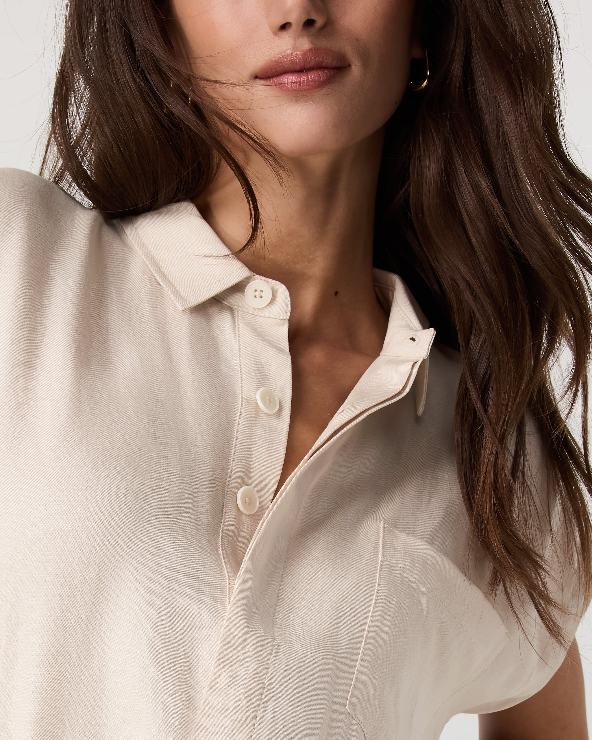 Trestles Twill Romper | Sand Dollar
