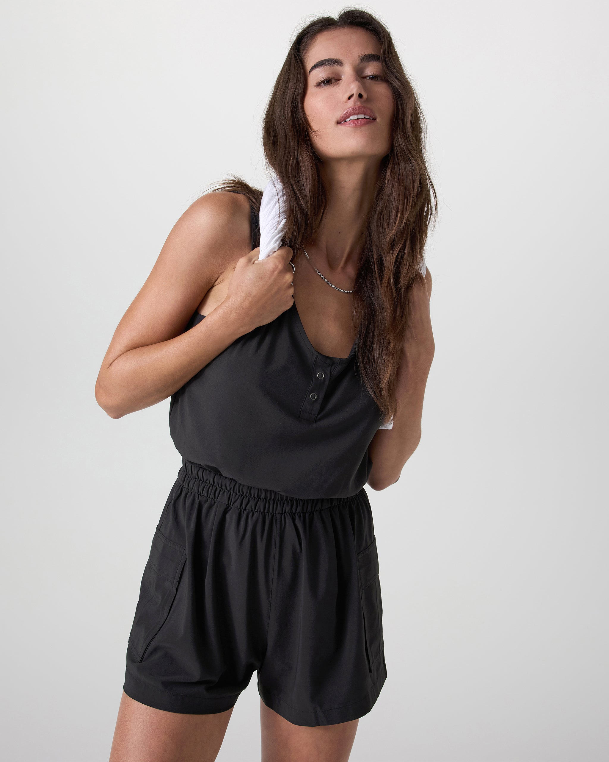 Villa Utility Romper | Black