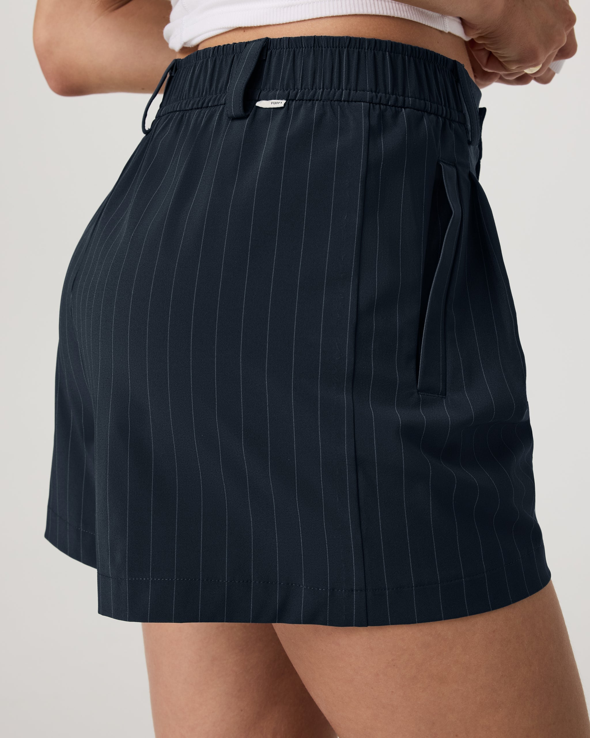 Villa Pinstripe Trouser Short | Navy Pinstripe