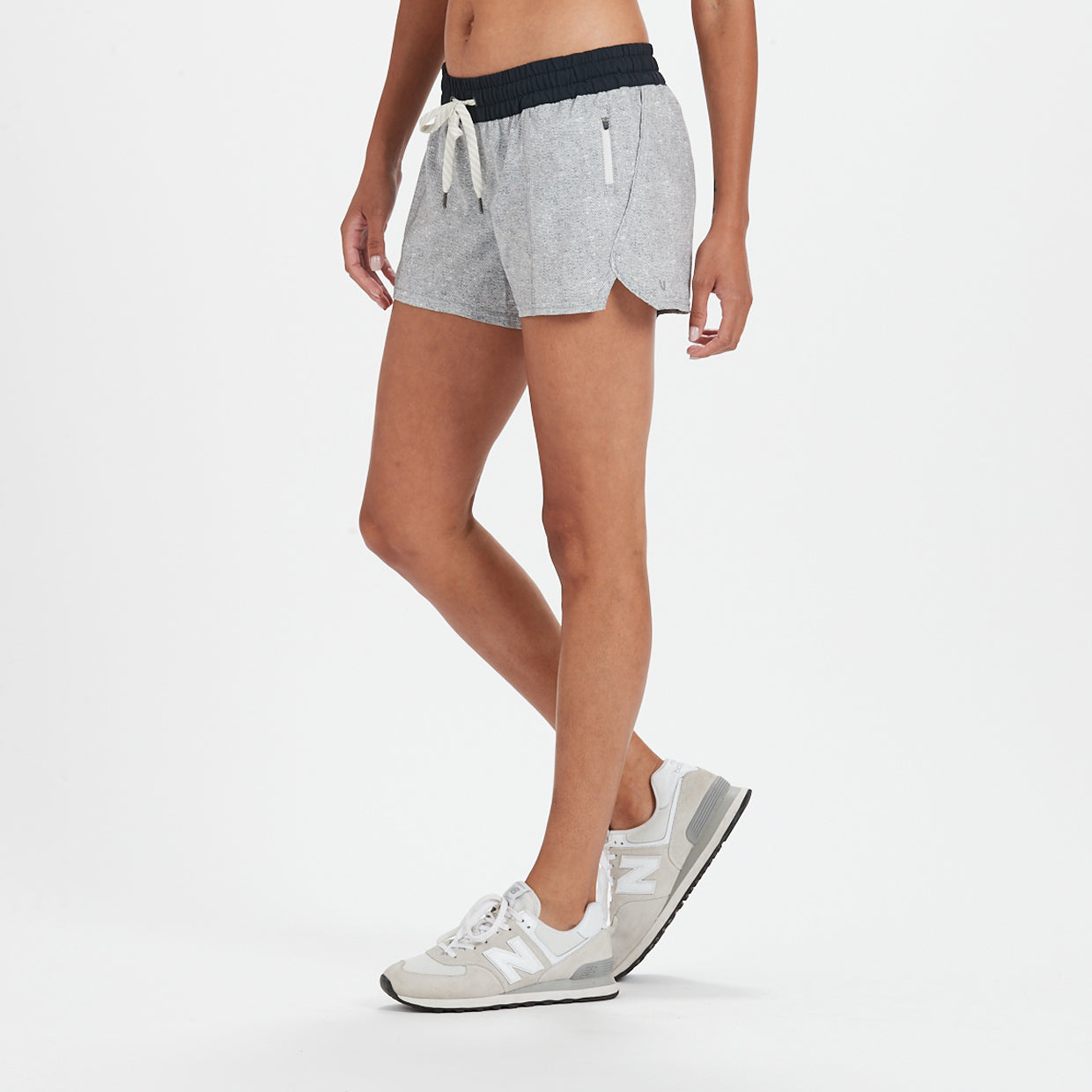 Clementine Short 4" | Grey Twill Texture
