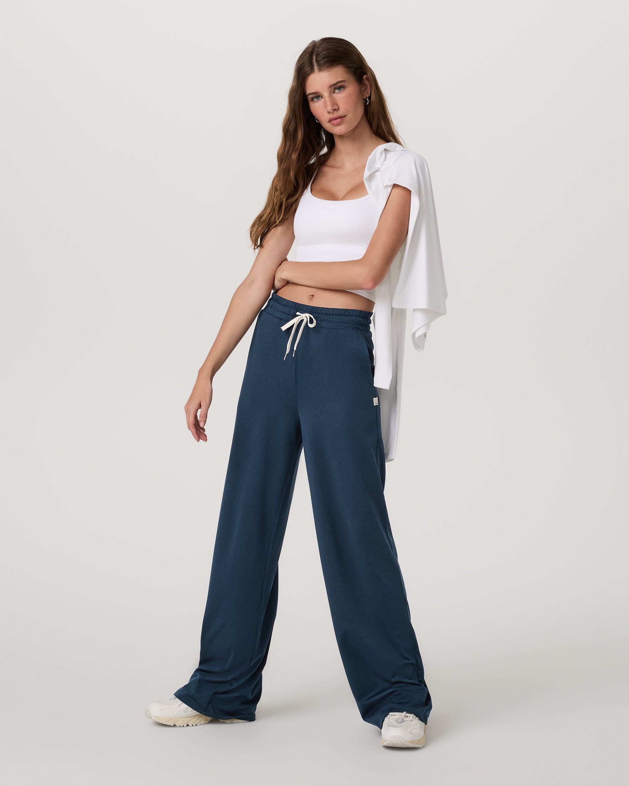 Halo Essential Wideleg Pant - Short | Blue Coast Heather
