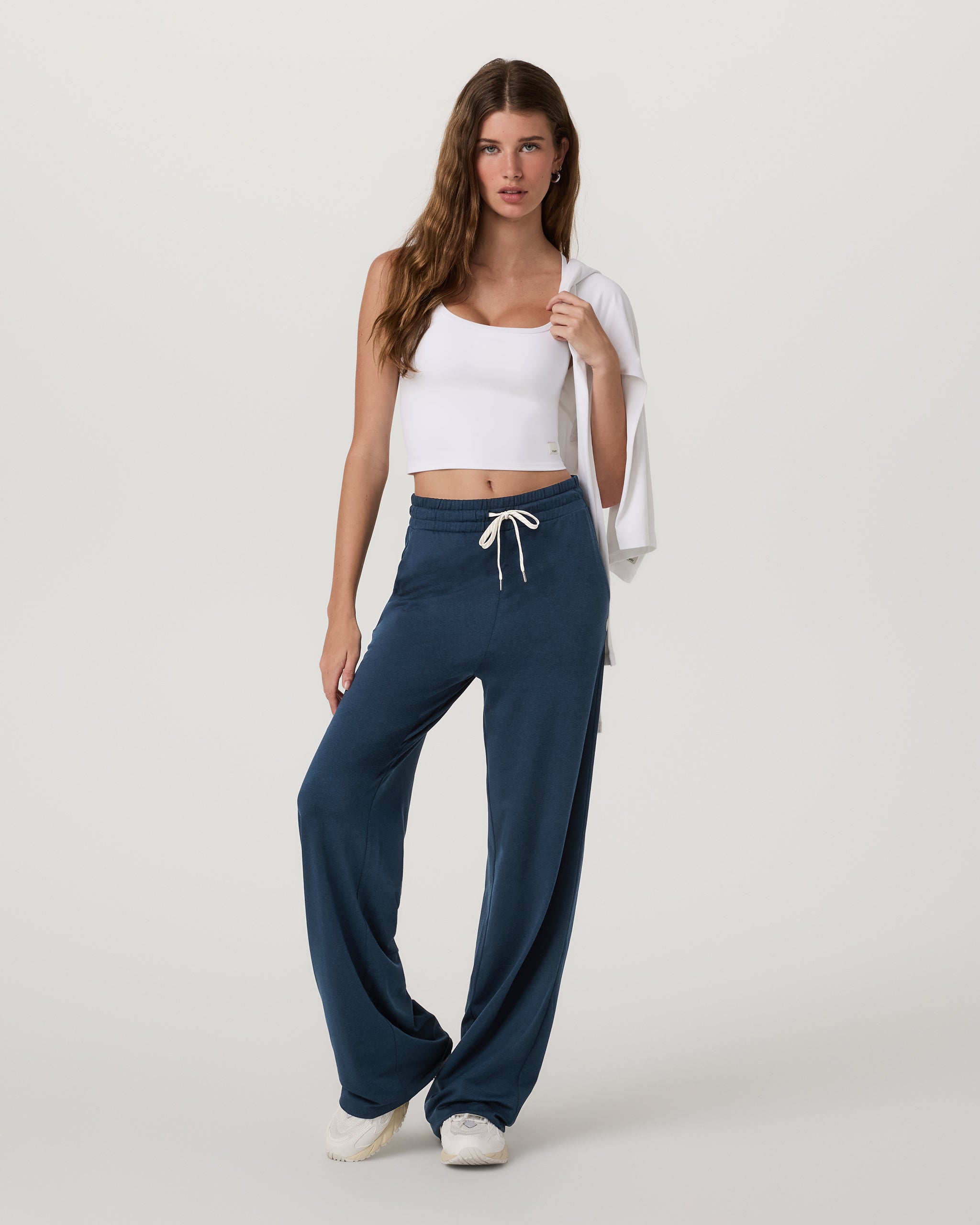 Halo Essential Wideleg Pant - Long | Blue Coast Heather