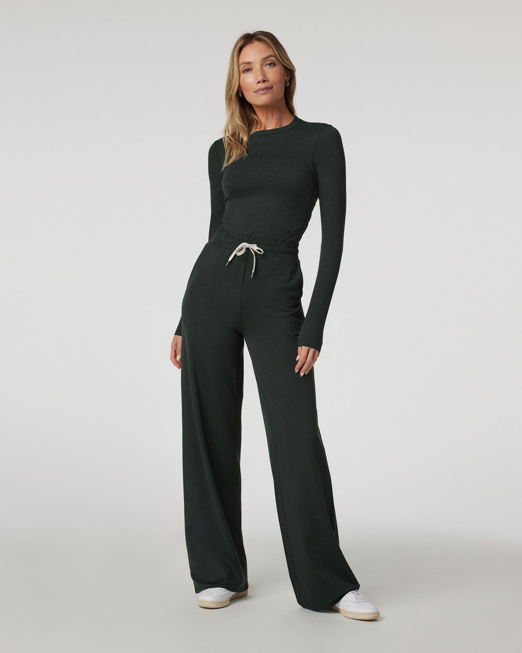Halo Essential Wideleg Pant - Long | Aspen Heather