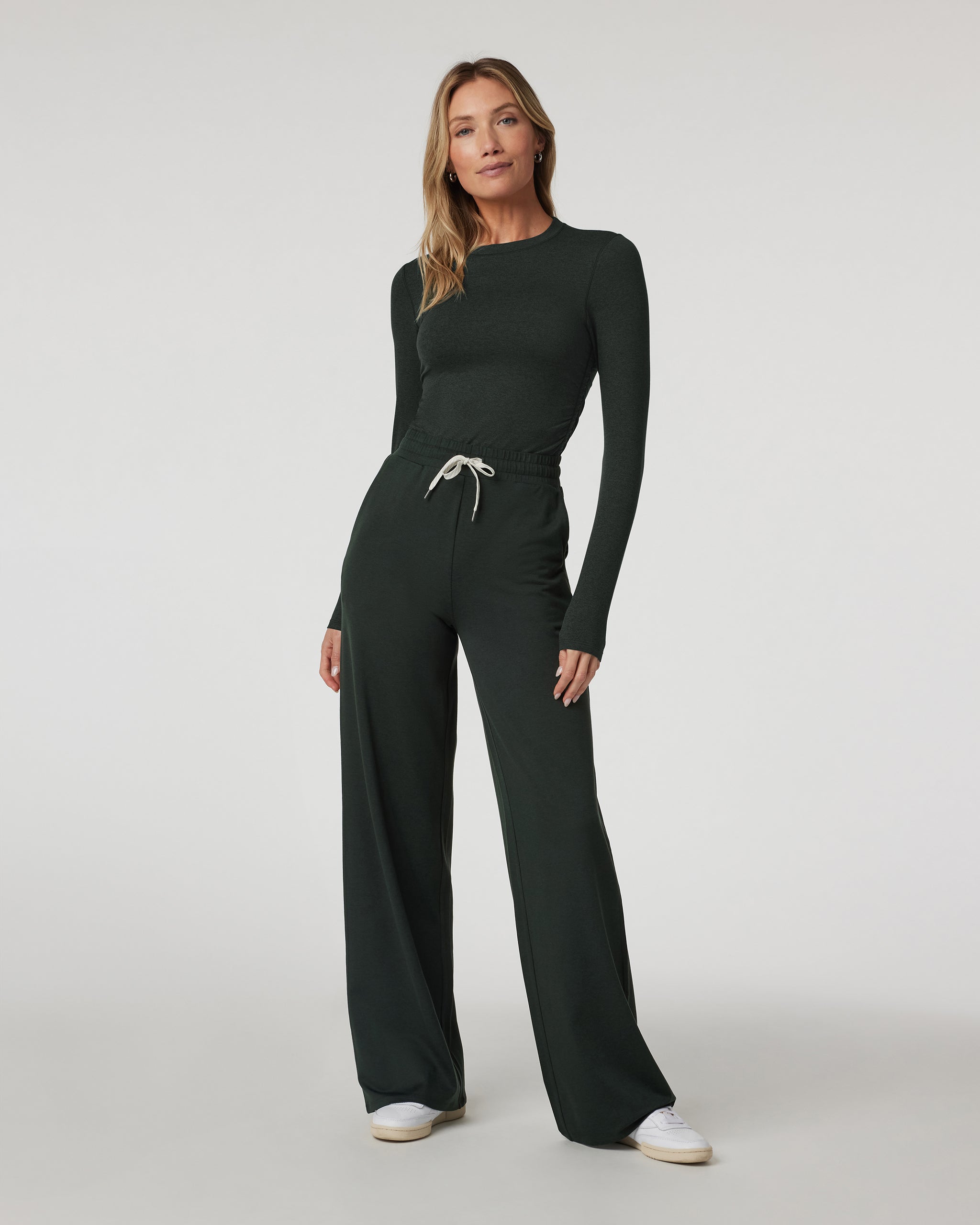 Halo Essential Wideleg Pant - Long | Aspen Heather
