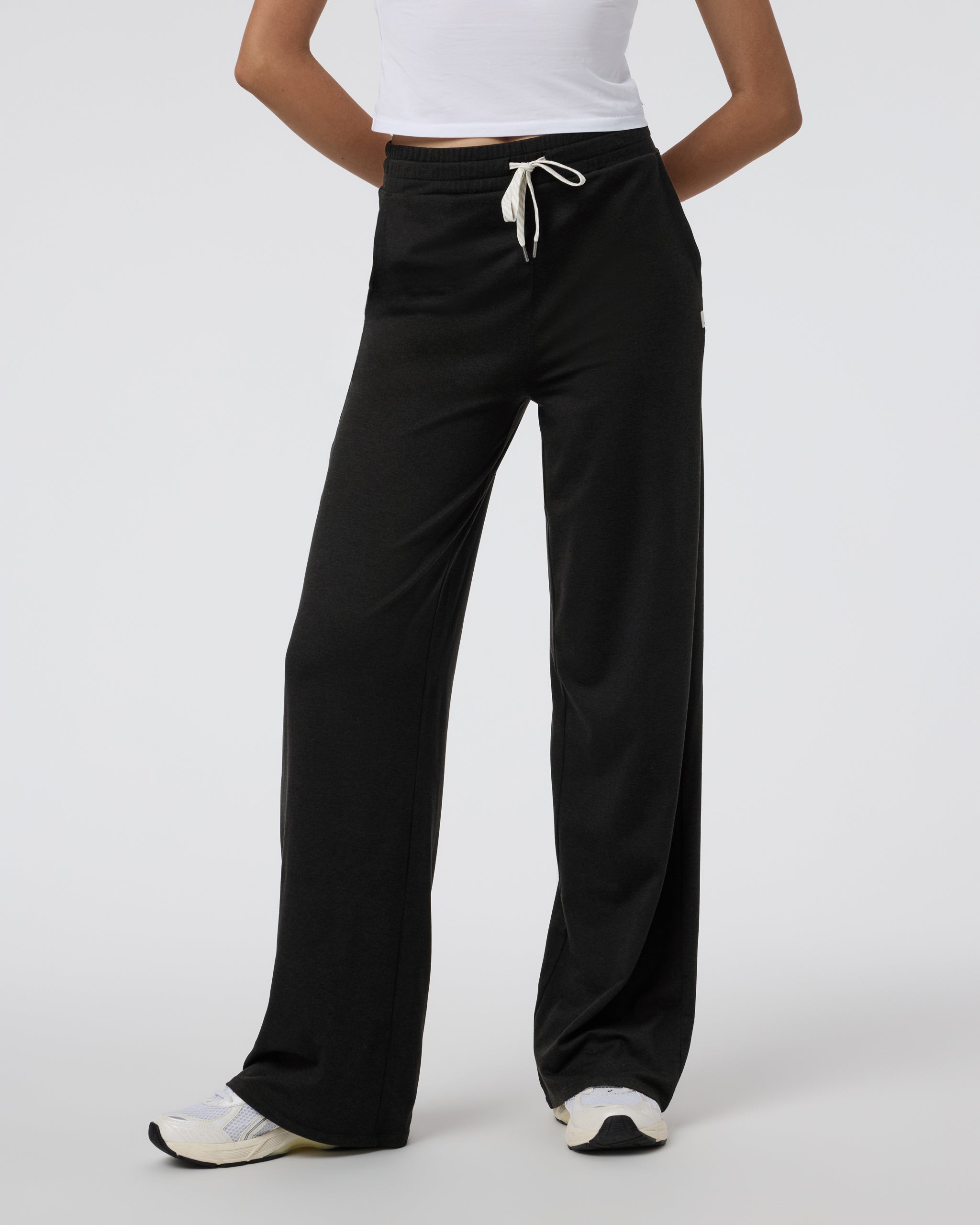 Halo Essential Wideleg Pant - Long | Black Heather