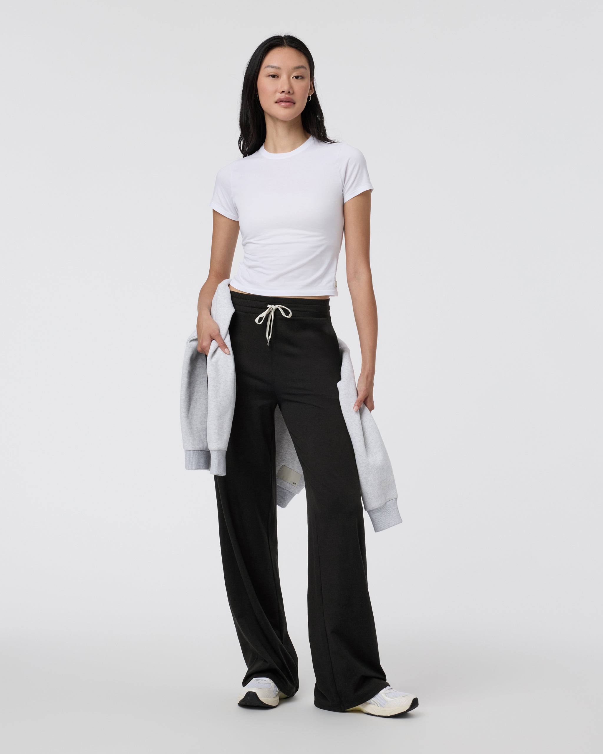 Halo Essential Wideleg Pant - Long | Black Heather