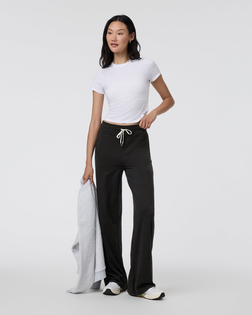 Halo Essential Wideleg Pant - Long | Black Heather