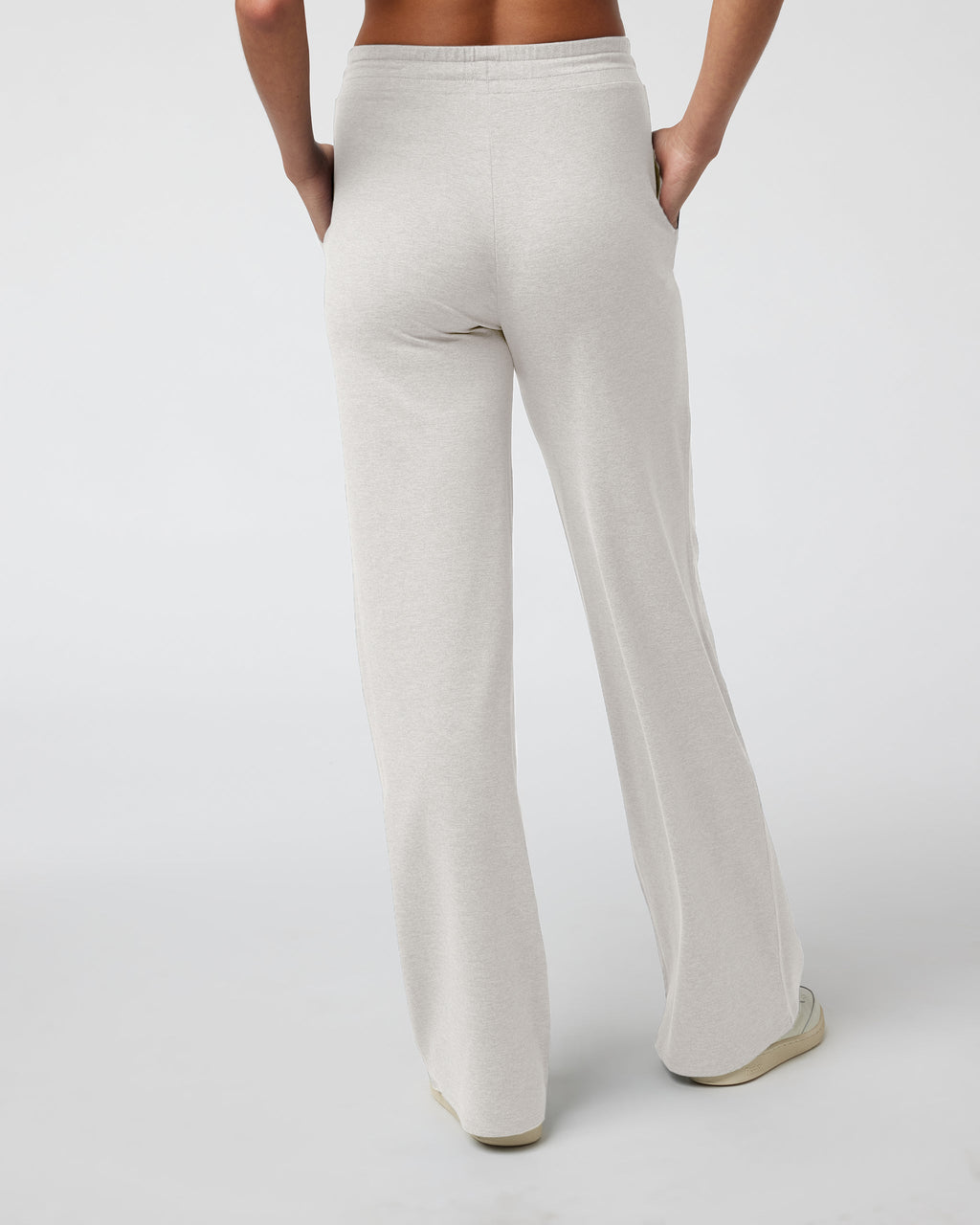 Halo Essential Wideleg Pant - Long | Ecru Heather
