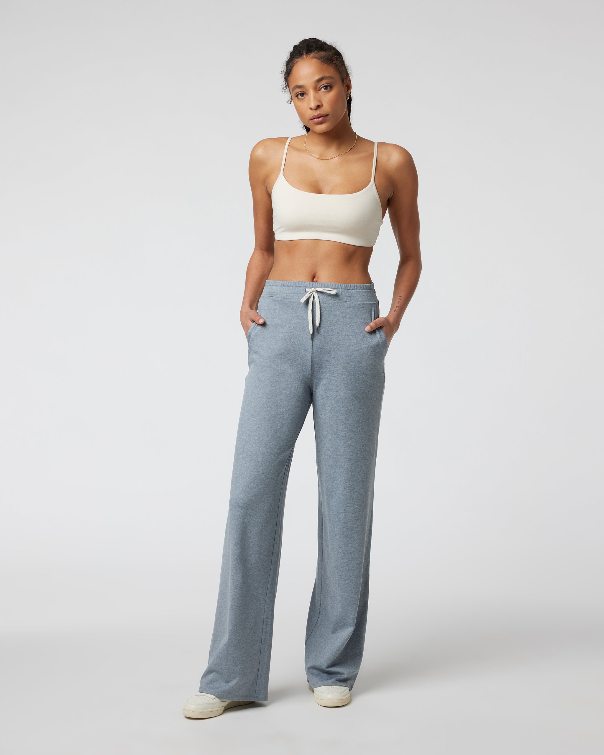Halo Essential Wideleg Pant - Long | Mallorca Heather