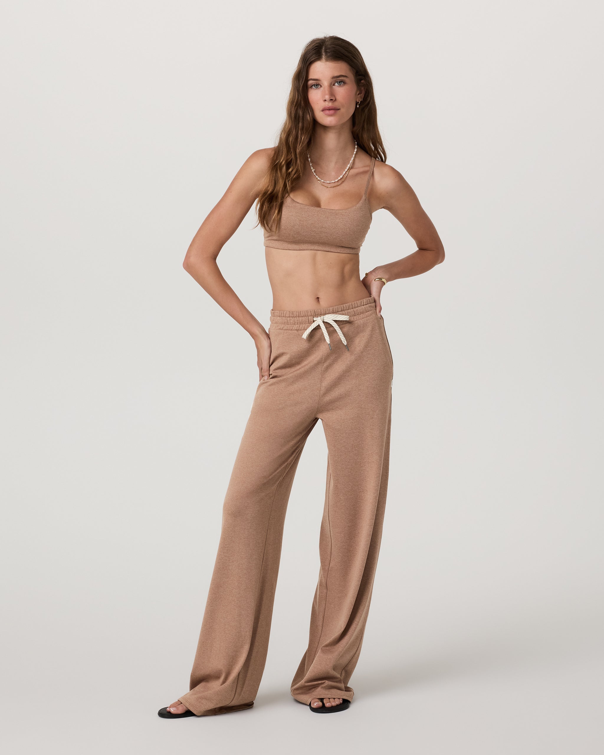Halo Essential Wideleg Pant | Nutmeg Heather