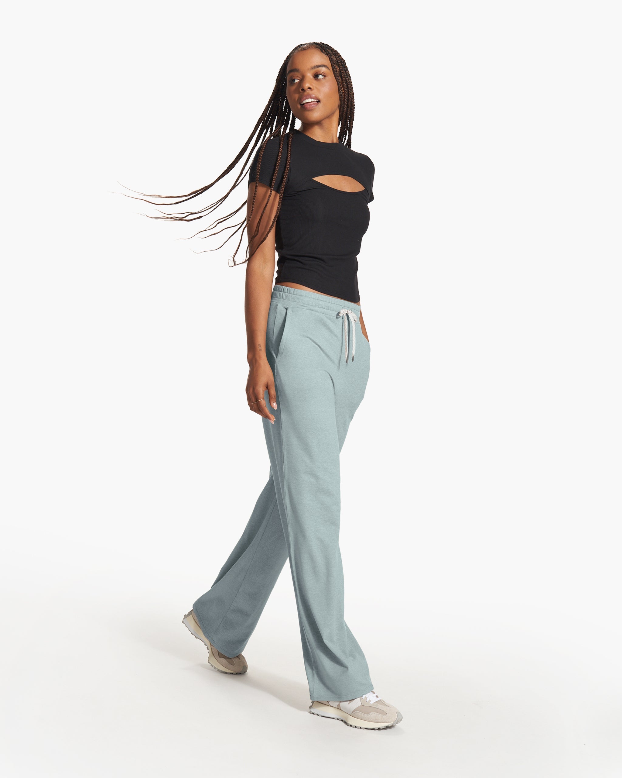 Halo Essential Wideleg Pant - Long | Vintage Pistachio Heather