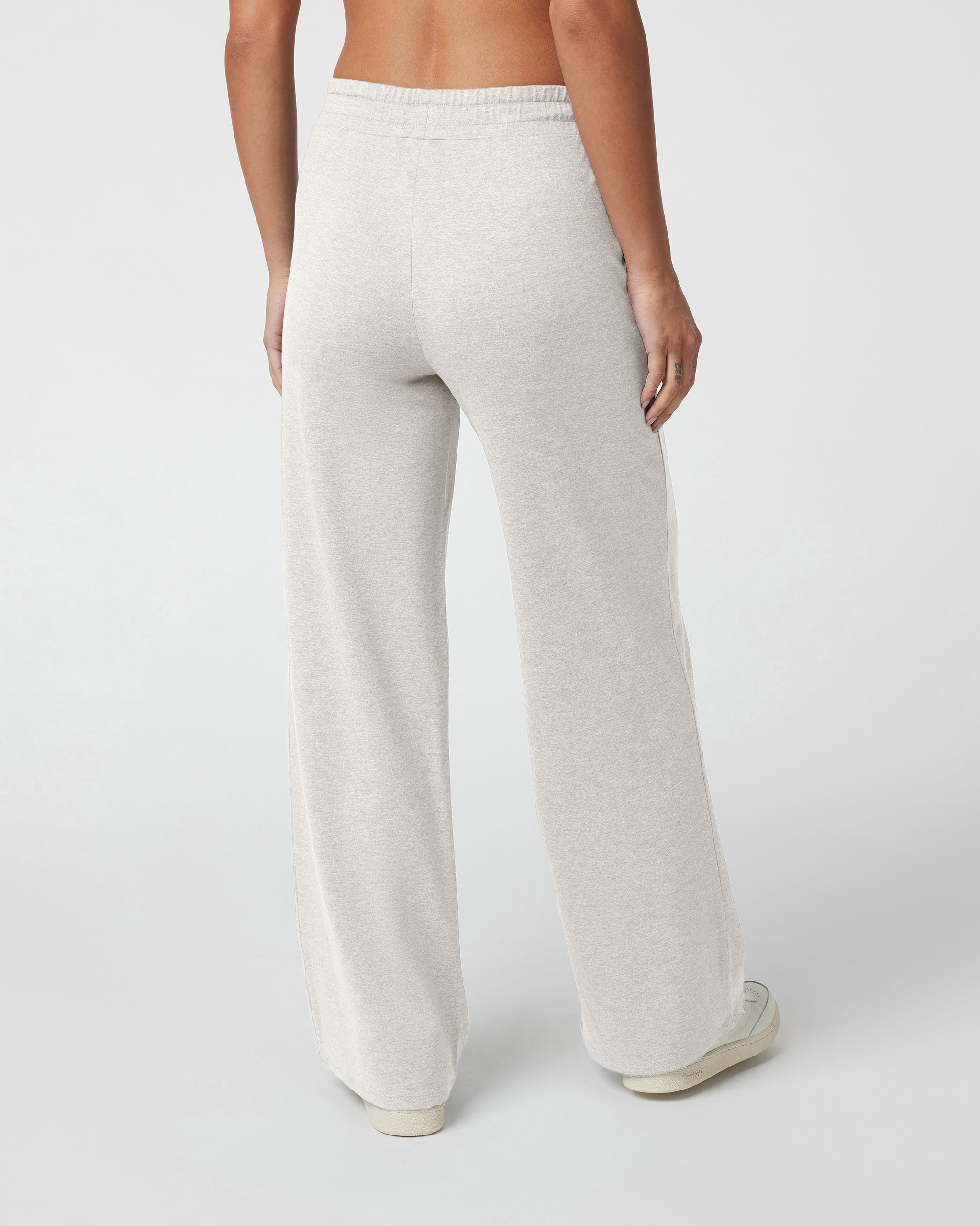 Halo Essential Wideleg Pant - Short | Ecru Heather