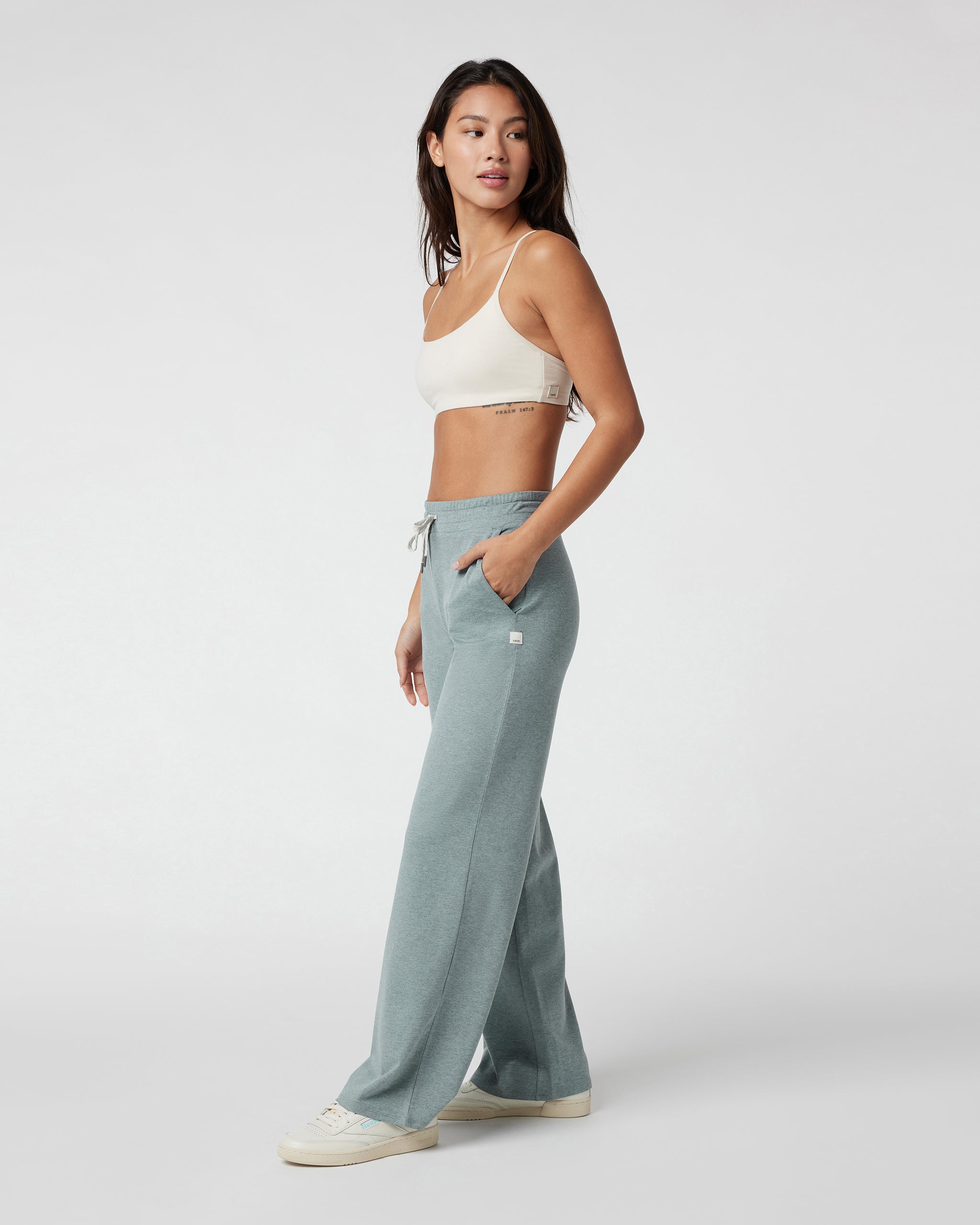 Halo Essential Wideleg Pant - Short | Vintage Pistachio Heather