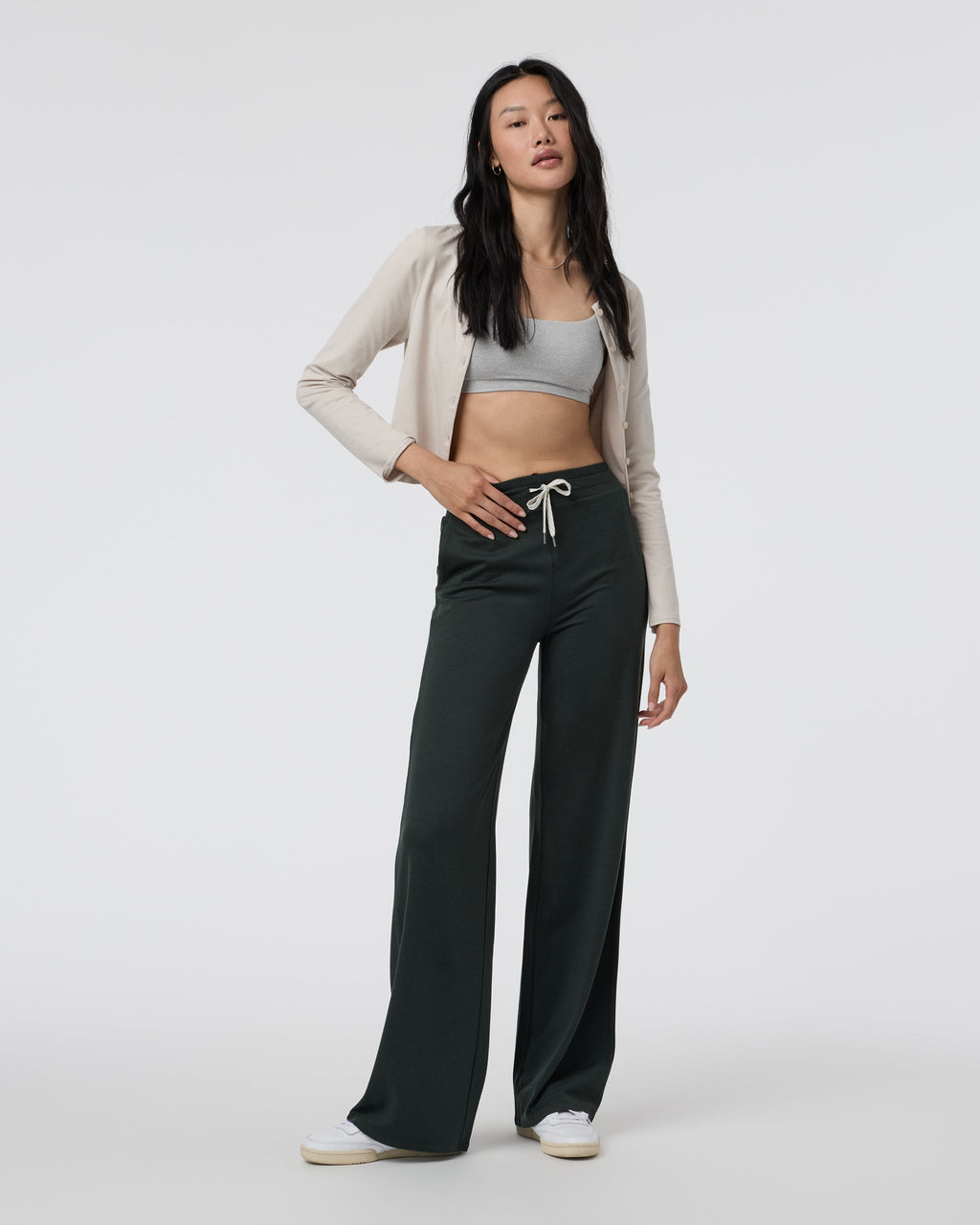 Halo Essential Wideleg Pant | Aspen Heather