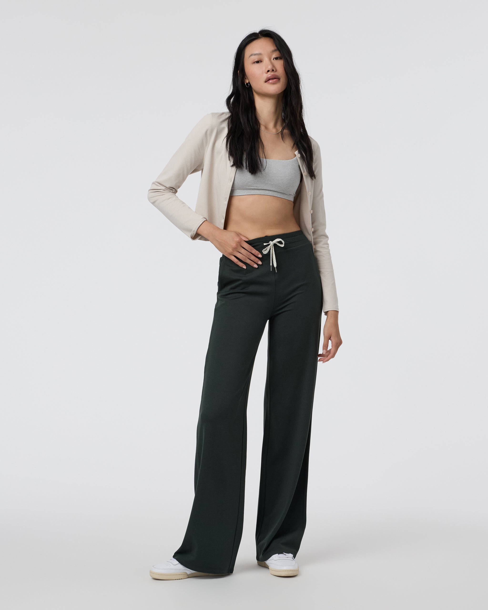 Halo Essential Wideleg Pant | Aspen Heather