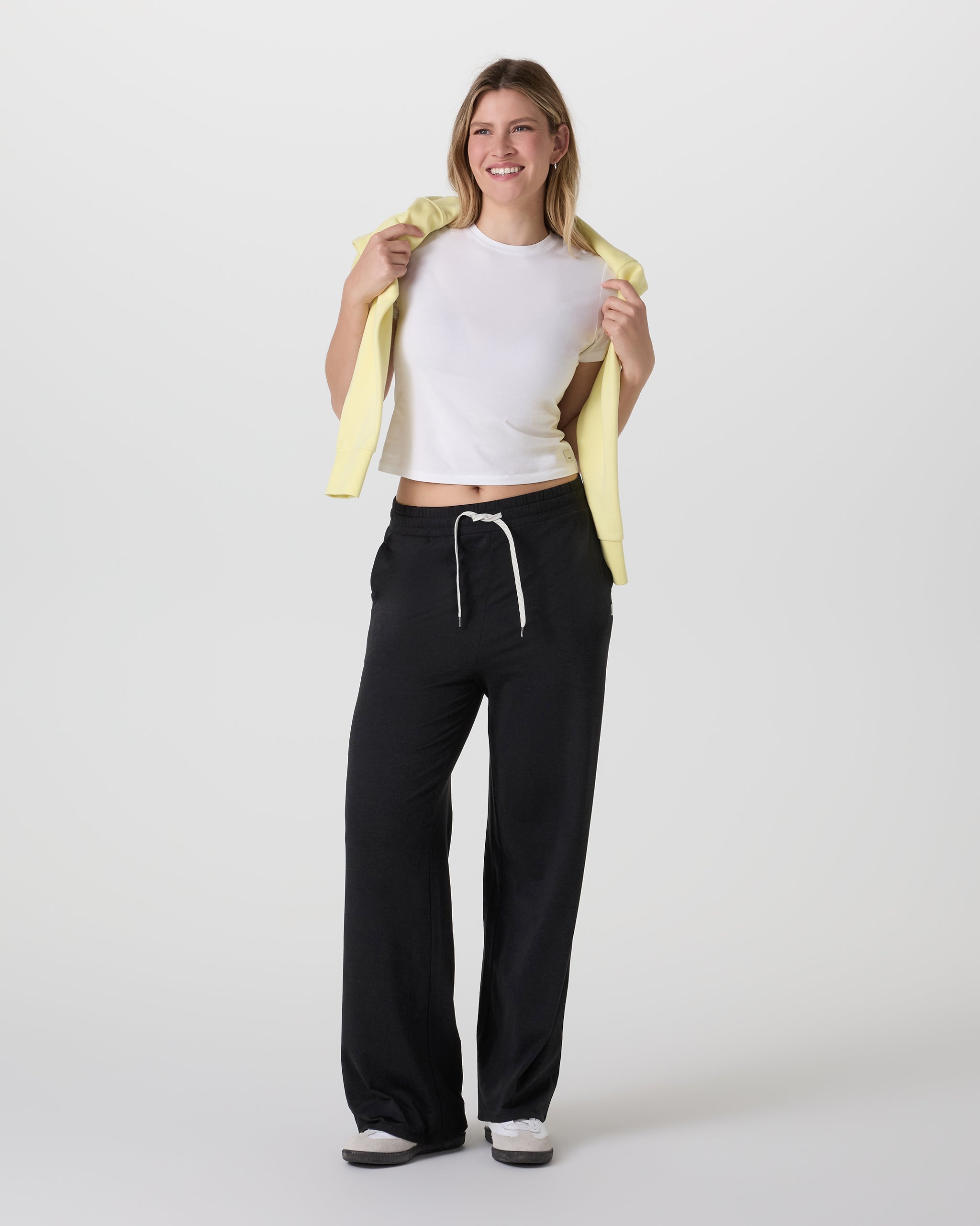 Halo Essential Wideleg Pant | Black Heather