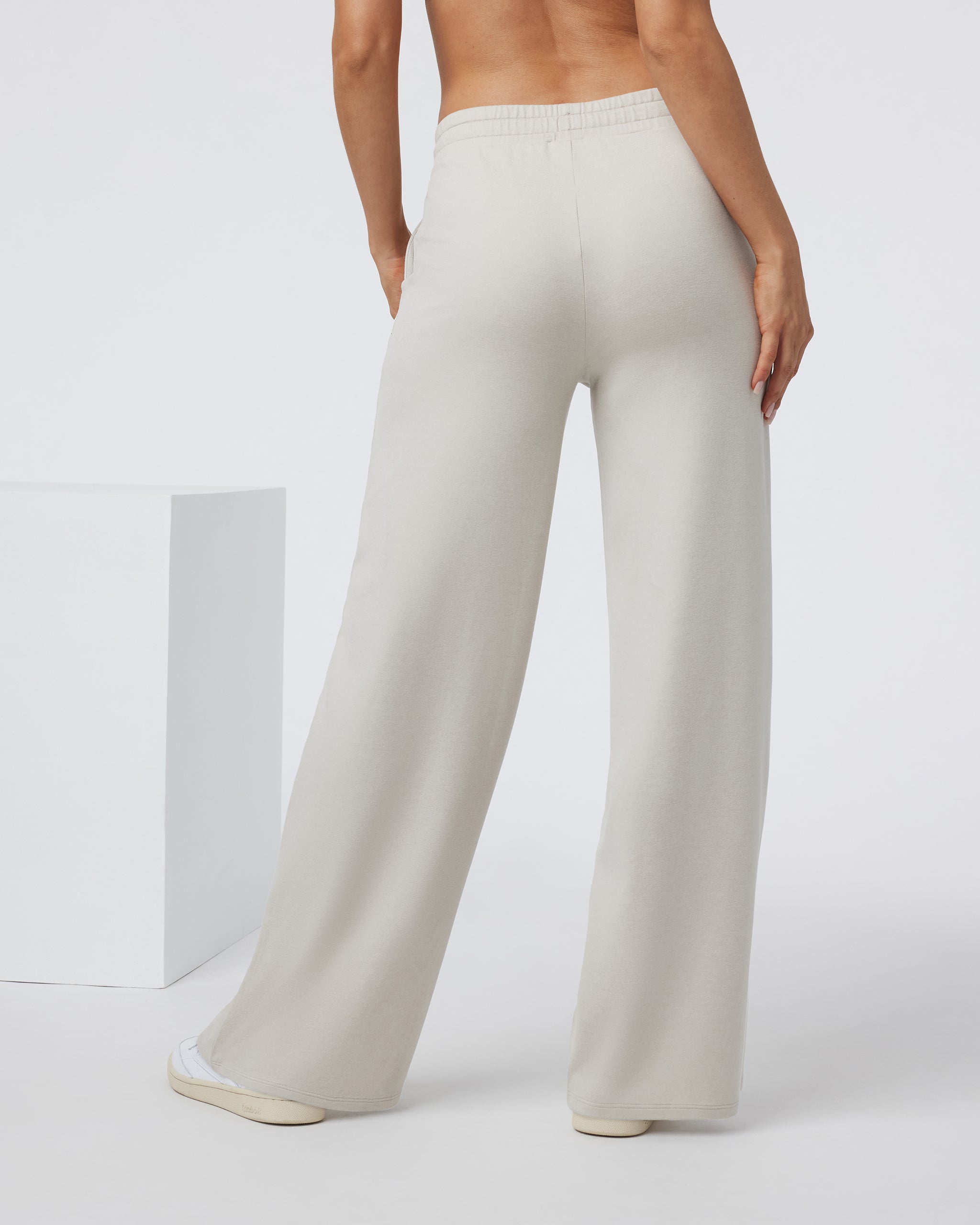 Halo Essential Wideleg Pant | Ecru Heather