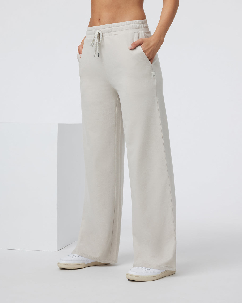 Halo Essential Wideleg Pant | Ecru Heather