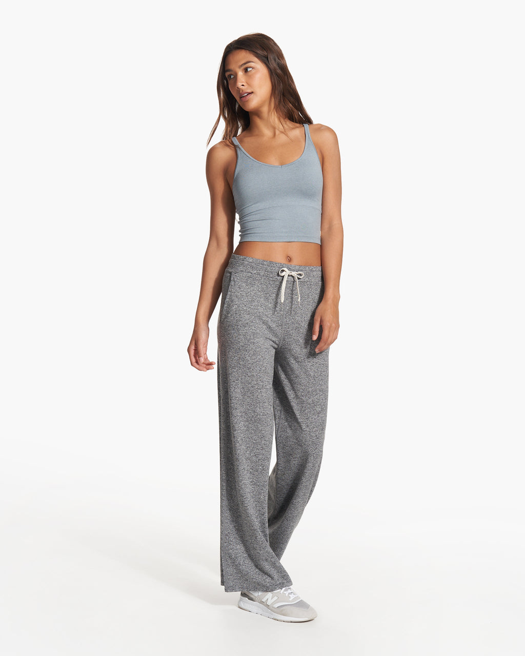 Halo Essential Wideleg Pant - Long | Heather Grey