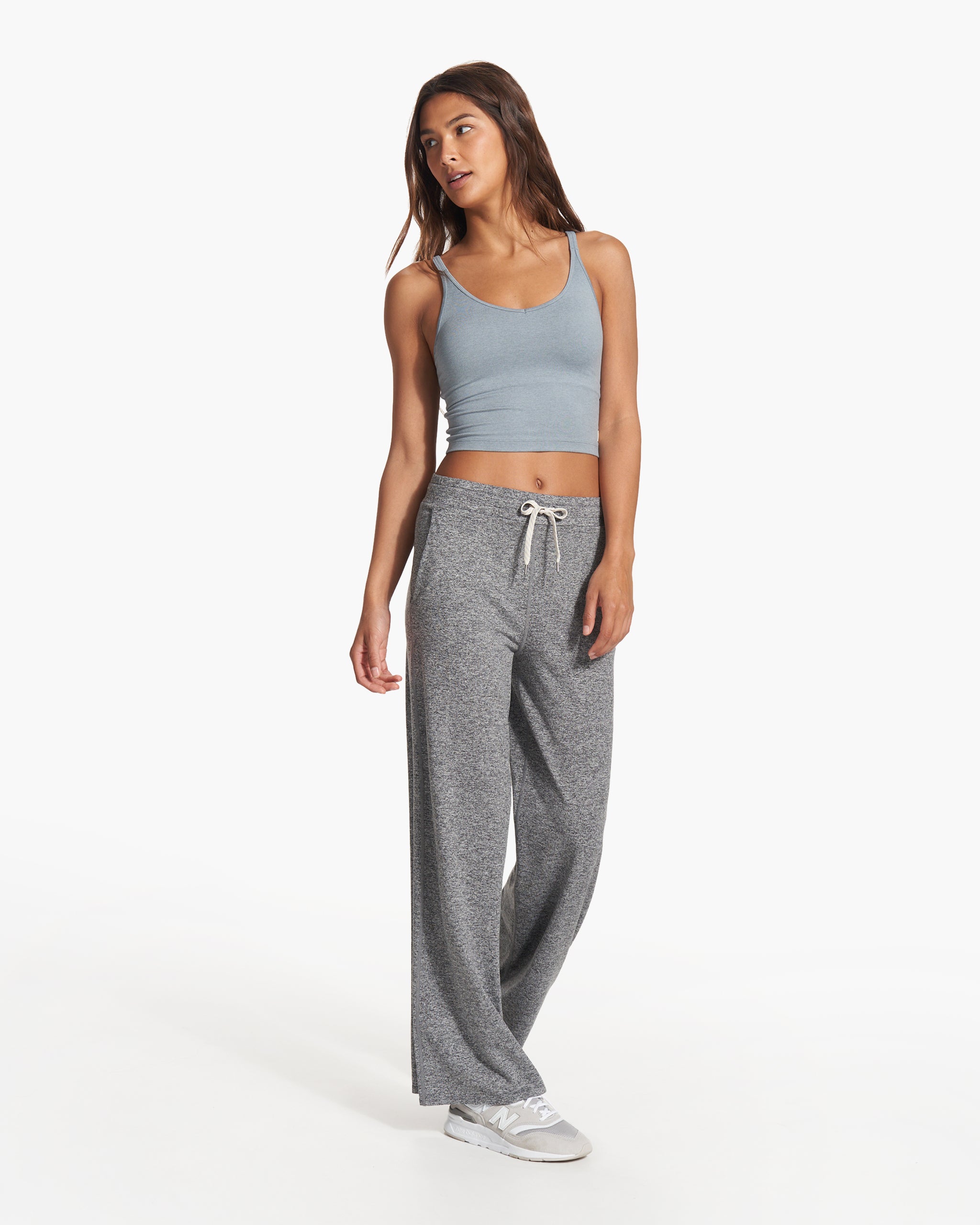 Halo Essential Wideleg Pant - Long | Heather Grey