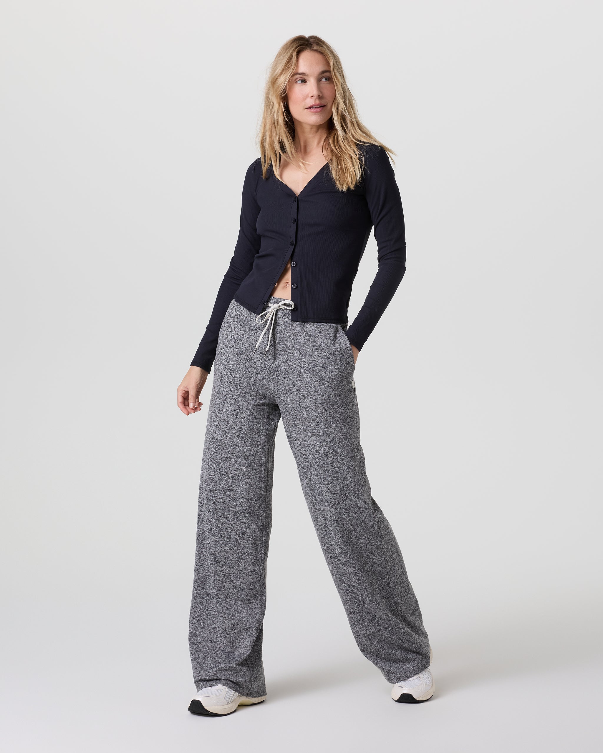 Halo Essential Wideleg Pant | Heather Grey